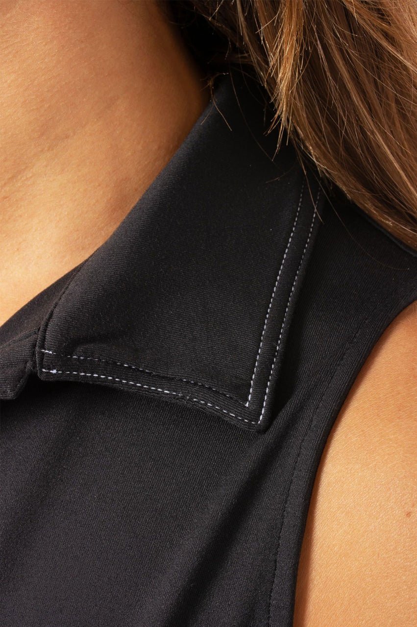 Stylish Black Sleeveless Polo Shirt for Men - Breathable Summer Casual Wear - Perfect for Golf, Gym & Outdoor Activities