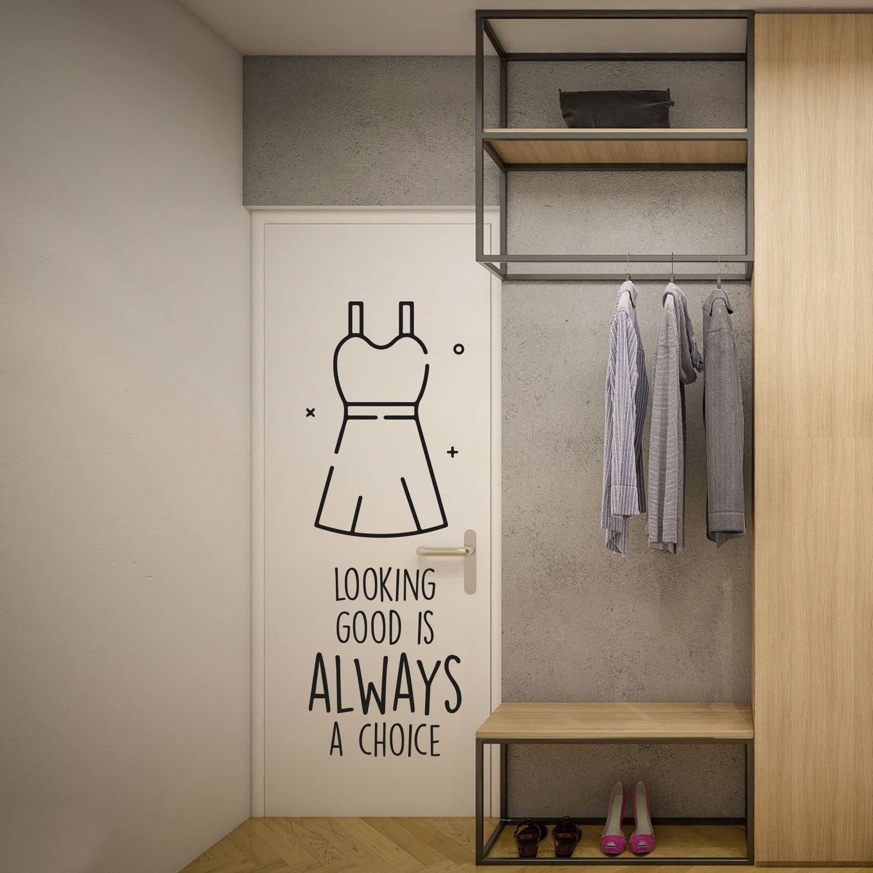 Inspirational Life Quotes Vinyl Wall Decal - 40x16 Inch Motivational Dressing Room Sticker for Closet, Wardrobe & Home Decor | Perfect for Bedroom, Walk-in Closet and Mirror Decorations