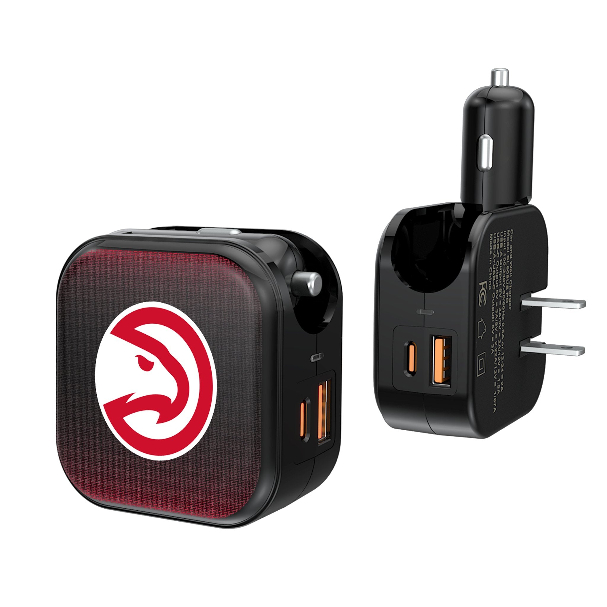 Atlanta Hawks NBA Team 2-in-1 USB & AC Fast Charger - Perfect for Home, Office & Travel Charging Needs
