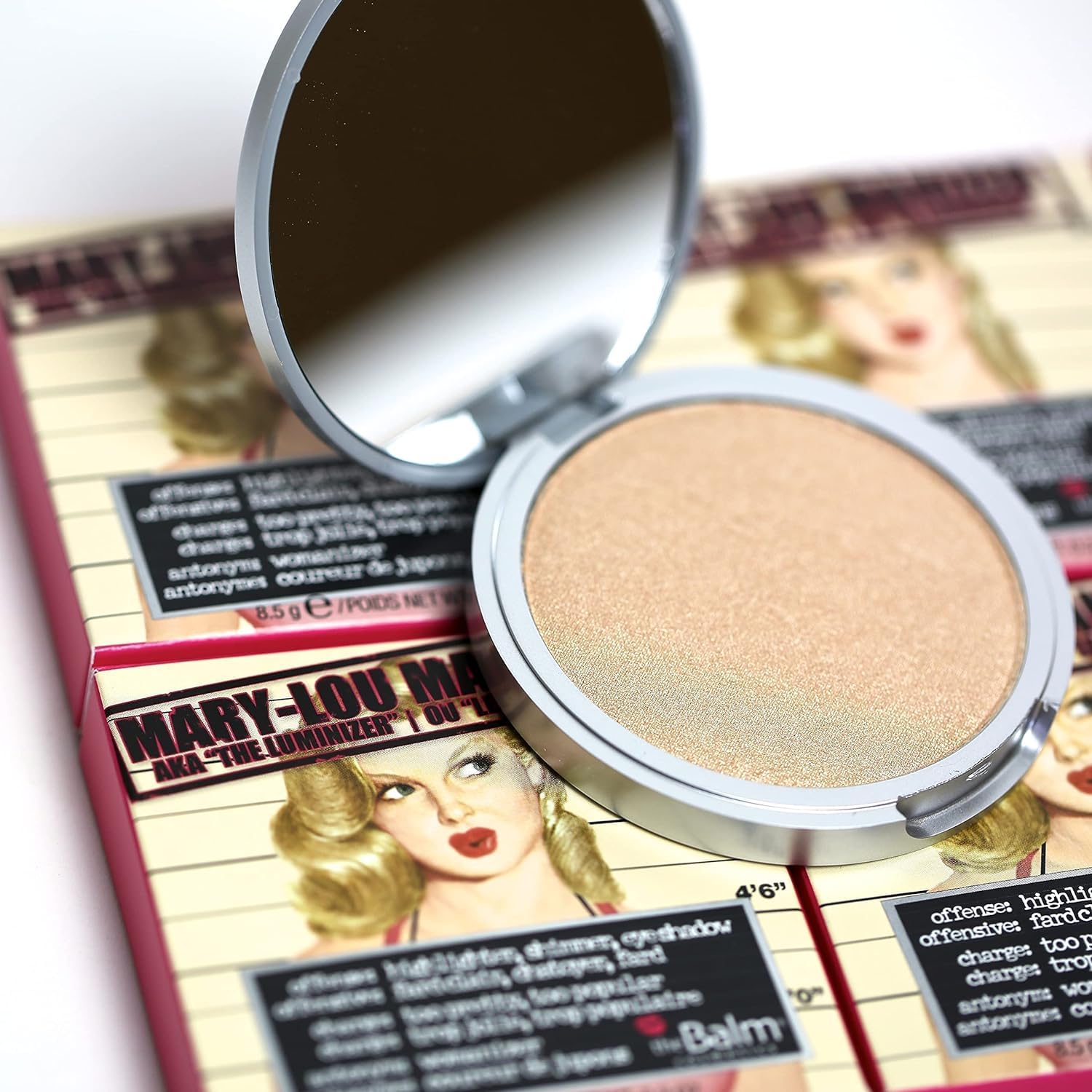 theBalm Mary-Lou Manizer Travel-Size Highlighter - Luminous Shimmer Powder for Cheeks & Eyes | Perfect for On-the-Go Glow & Travel Makeup Touch-Ups