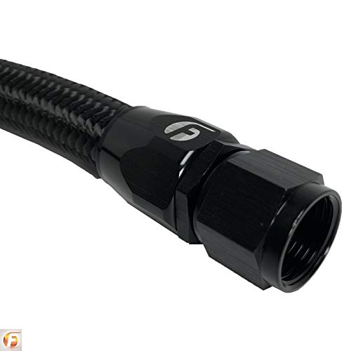 34.5IN Cummins Common Rail/VP44 Coolant Bypass Hose - Black Nylon Braided High-Performance Replacement for Diesel Engines - Ideal for Heavy-Duty Trucks & Off-Road Vehicles