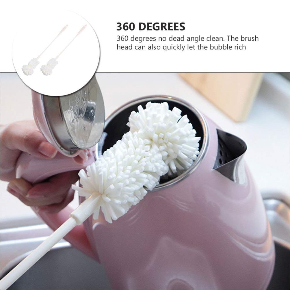 Healifty 2-Pack Silicone Handle Bottle Cleaning Brush Set - Durable Sponge & Brush for Glass Bottles, Coffee Mugs, Beer & Sports Bottles - Perfect for Dishwashing, Home Kitchen & Camping Use