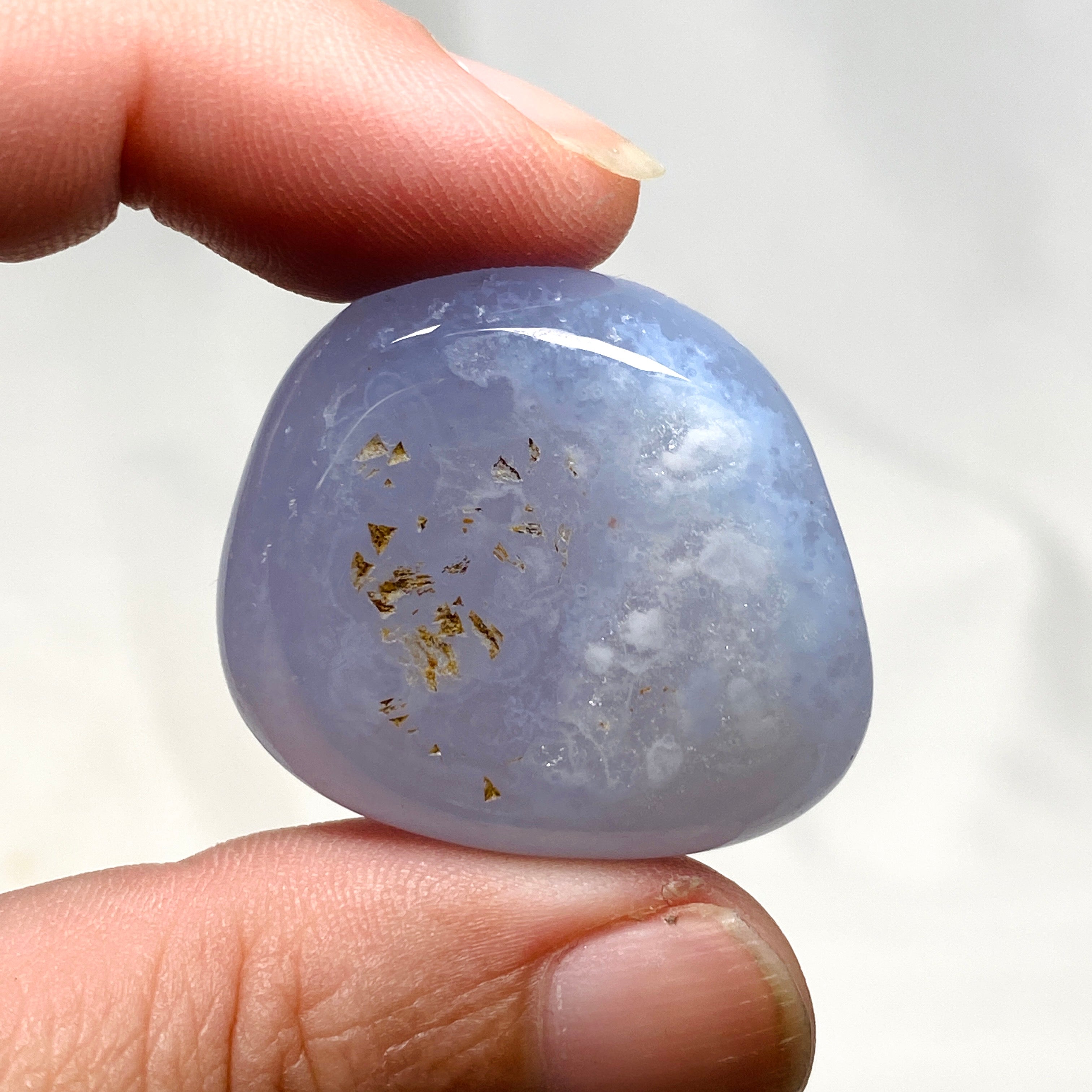Natural Blue Chalcedony Tumbled Stones for Healing, Meditation & Jewelry Making - Perfect for Crystal Collections, Reiki Energy Work & Home Decor