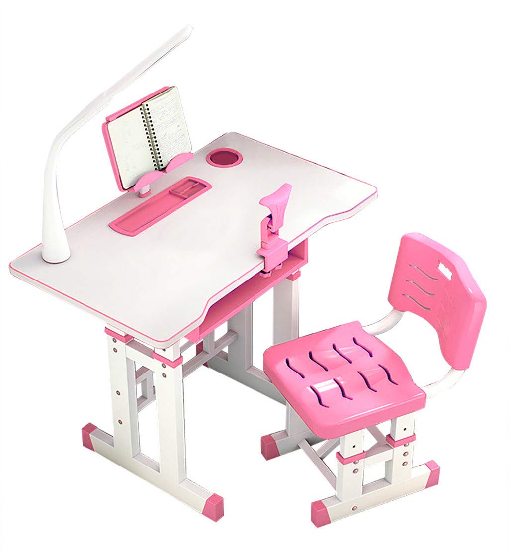 Adjustable Kids Study Desk and Chair Set with LED Light, Bookstand & Storage Drawer - Ergonomic School Furniture for Children Ages 3-16 | Perfect for Homework, Reading & Online Learning