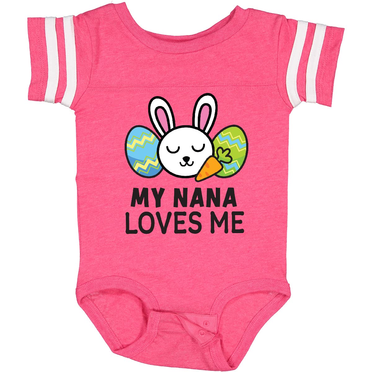 My Nana Loves Me Bunny Easter Baby Bodysuit - Cute Easter Outfit
