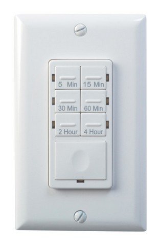 Coleman Cable White 4 Hour In-Wall Countdown Timer - 59724AC - Perfect for Bathrooms, Kitchens & Home Automation Systems