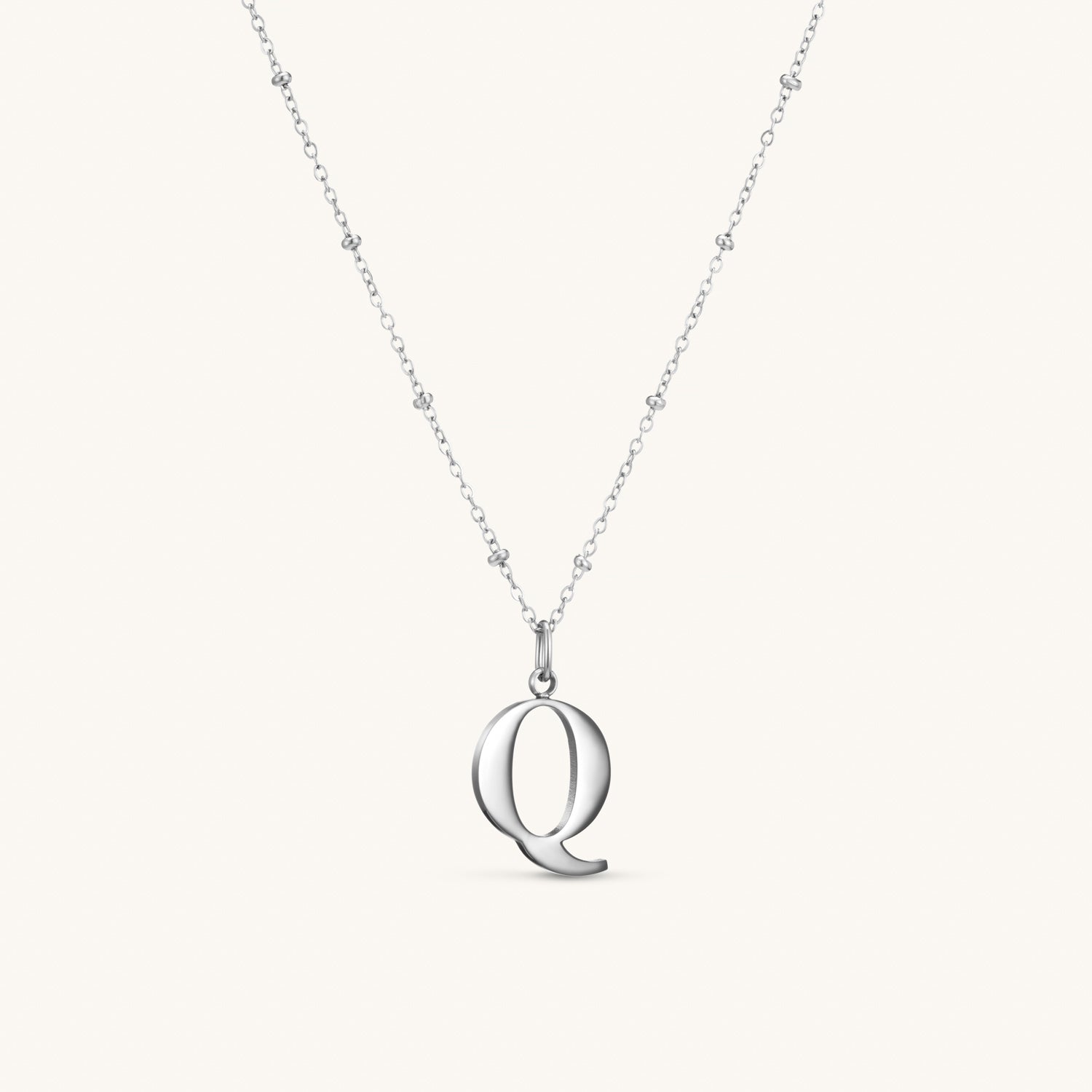 Q Initial Pendant Necklace in Sterling Silver - Personalized Name Jewelry Gift for Women, Girls - Perfect for Birthdays, Anniversaries & Everyday Wear