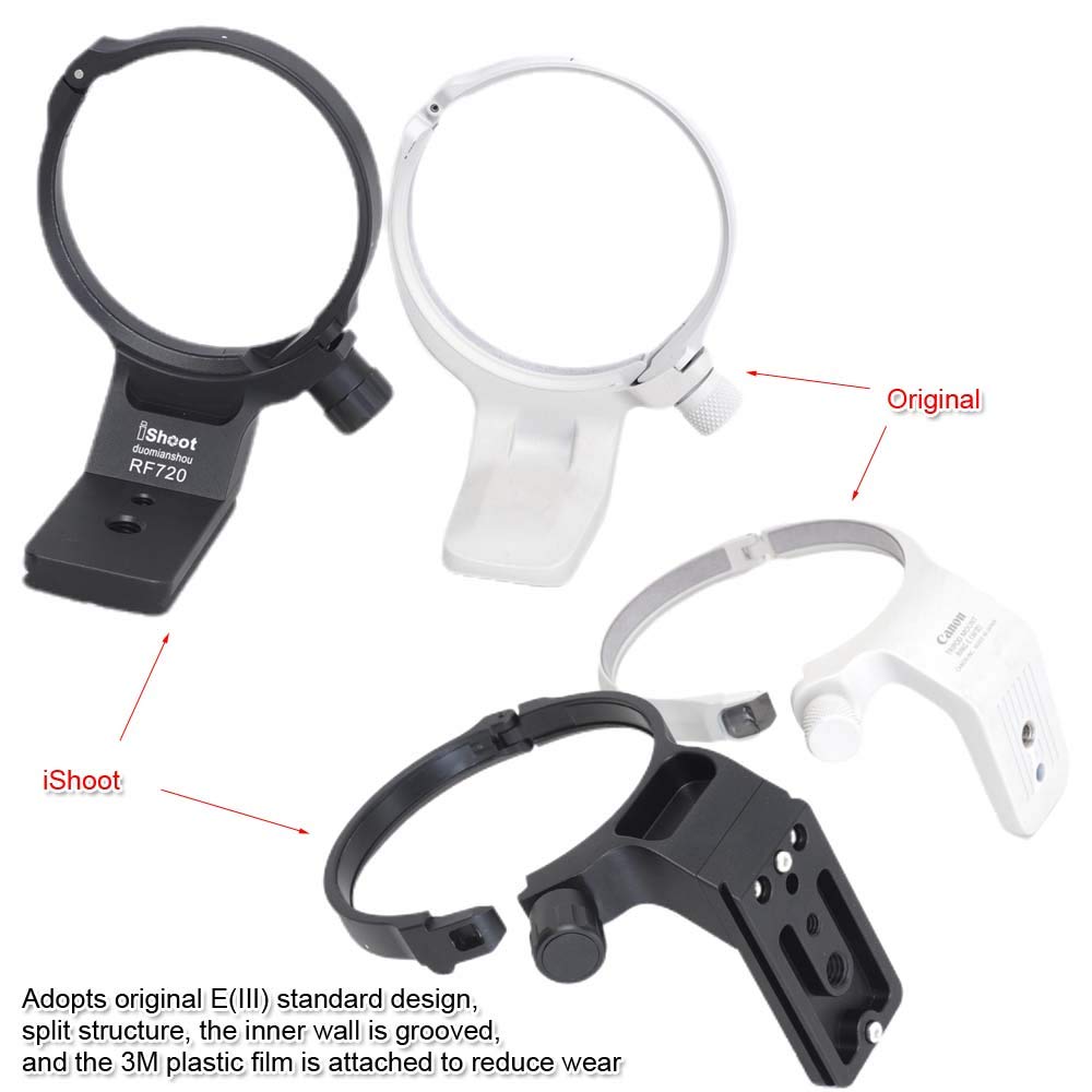 iShoot Metal Tripod Mount Ring Lens Collar for Canon RF 70-200mm f/2.8L IS USM (EIII) - Arca-Swiss Quick Release Plate, Aviation Aluminum Lens Support Bracket - Perfect for Wildlife, Sports & Wedding Photography