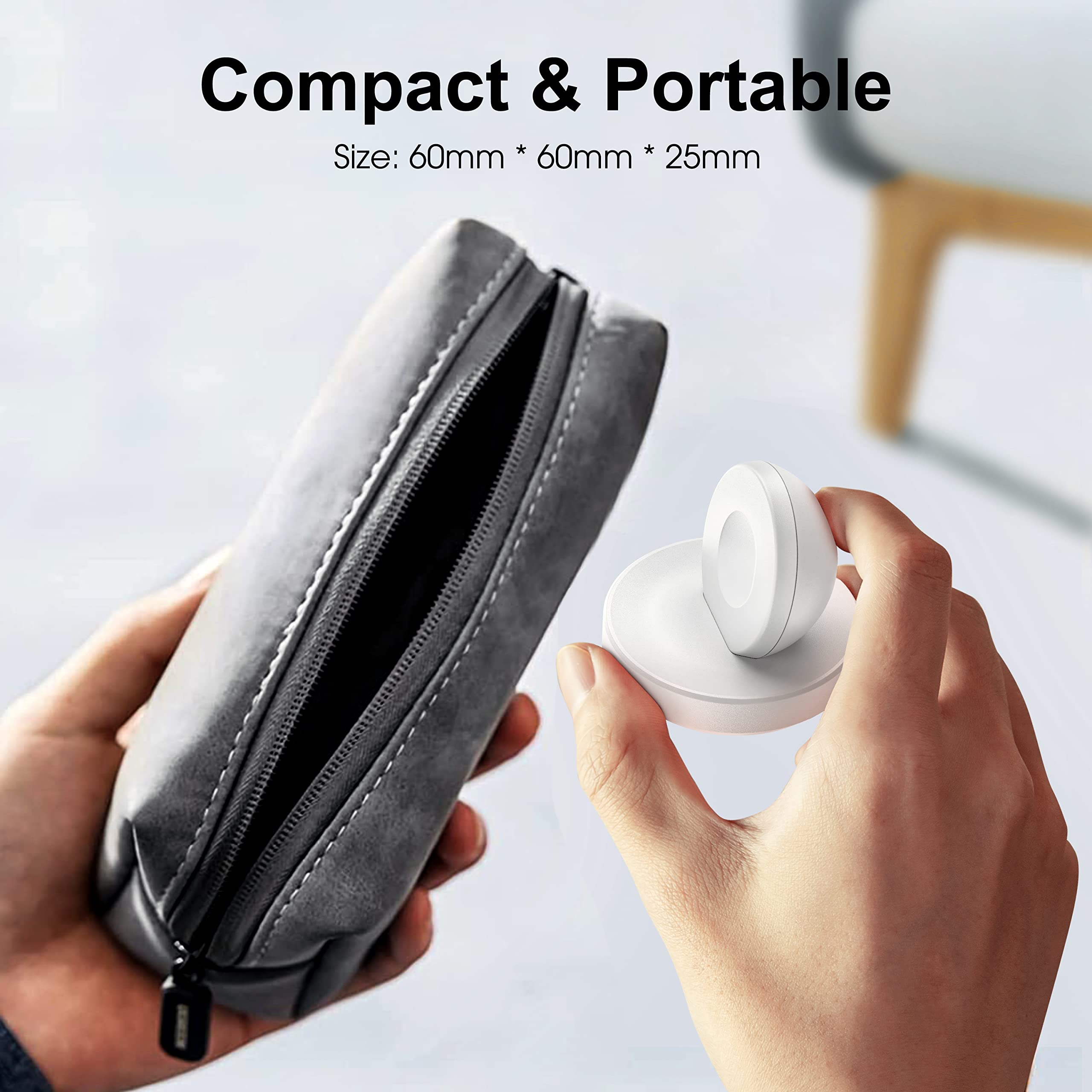 **Magnetic Wireless Charger for Apple Watch Series 9/8/7/6/5/4/3/2 & SE | Portable Charging Stand with Cable | Fast & Secure Magnetic Dock | Perfect for Travel, Office & Nightstand (White)**