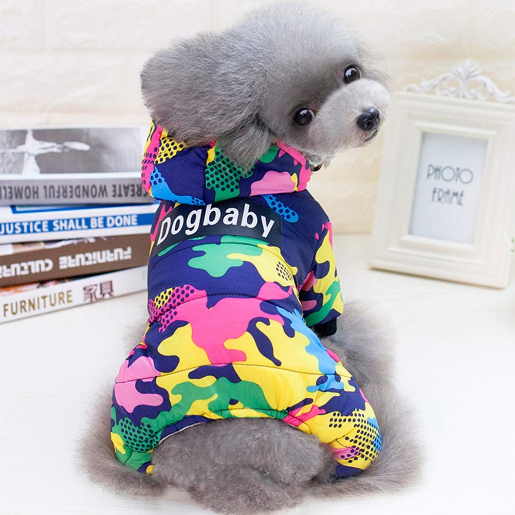 Warm Winter Dog Coat - Insulated Down Jacket for Small Dogs, Pugs & Pomeranians | Camouflage Design Pet Apparel for Cold Weather Walks & Outdoor Adventures