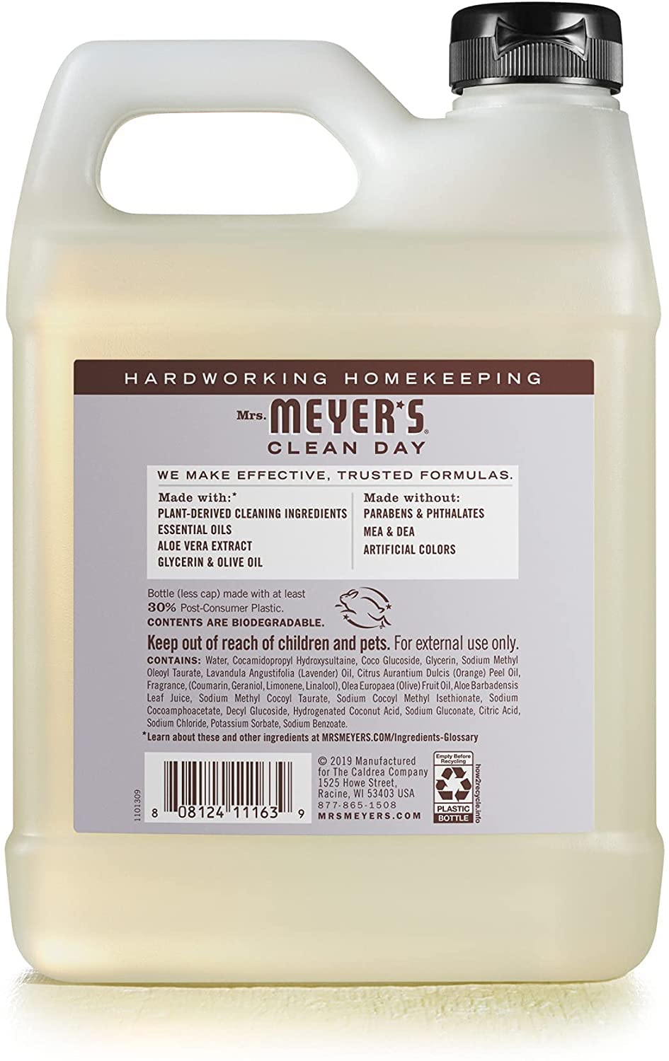 Mrs. Meyer's Clean Day Hand Soap Refill Variety Pack - 2 Count (Lemon Verbena & Lavender) | Eco-Friendly Liquid Soap for Kitchen, Bathroom & Office | Plant-Derived Cleaning Solution for Hands & Home
