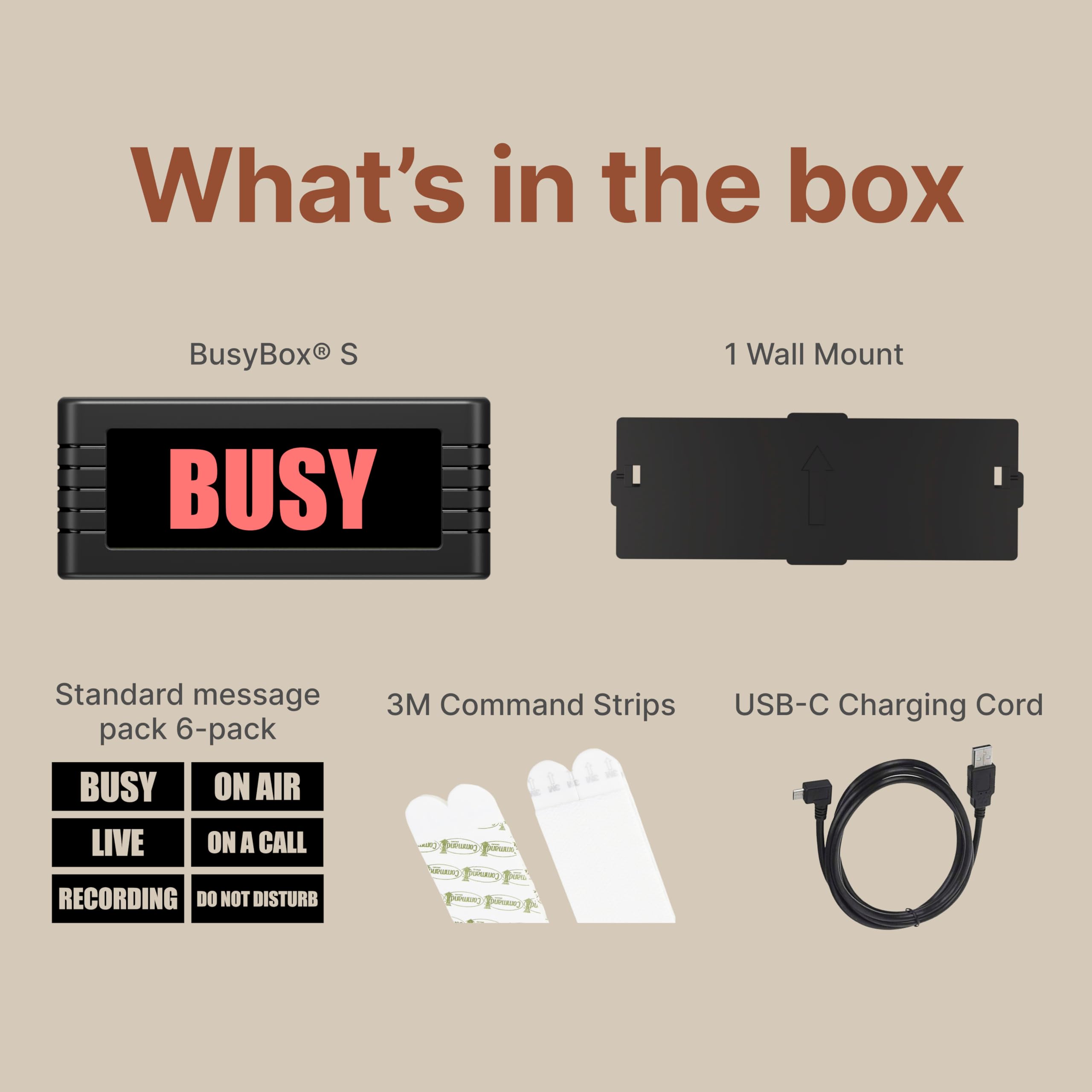 BusyBox S Smart Bluetooth LED Sign - 5000mAh Rechargeable Battery, Wireless Do Not Disturb/On Air Light for Home Office, Online Classes, Meetings, Recording Studio & Gaming Room - Perfect for Zoom Calls, Streaming & Work From Home Decor