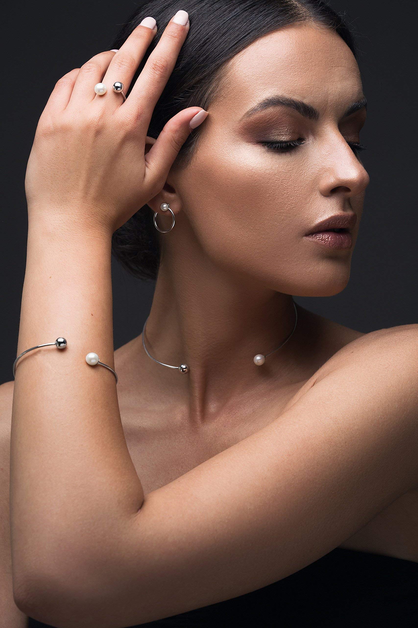 Elegant Rose Gold Pearl Choker Necklace - Minimalist Wedding & Bridal Jewelry, Mothers Day Gift for Women - Perfect for Weddings, Parties & Special Occasions