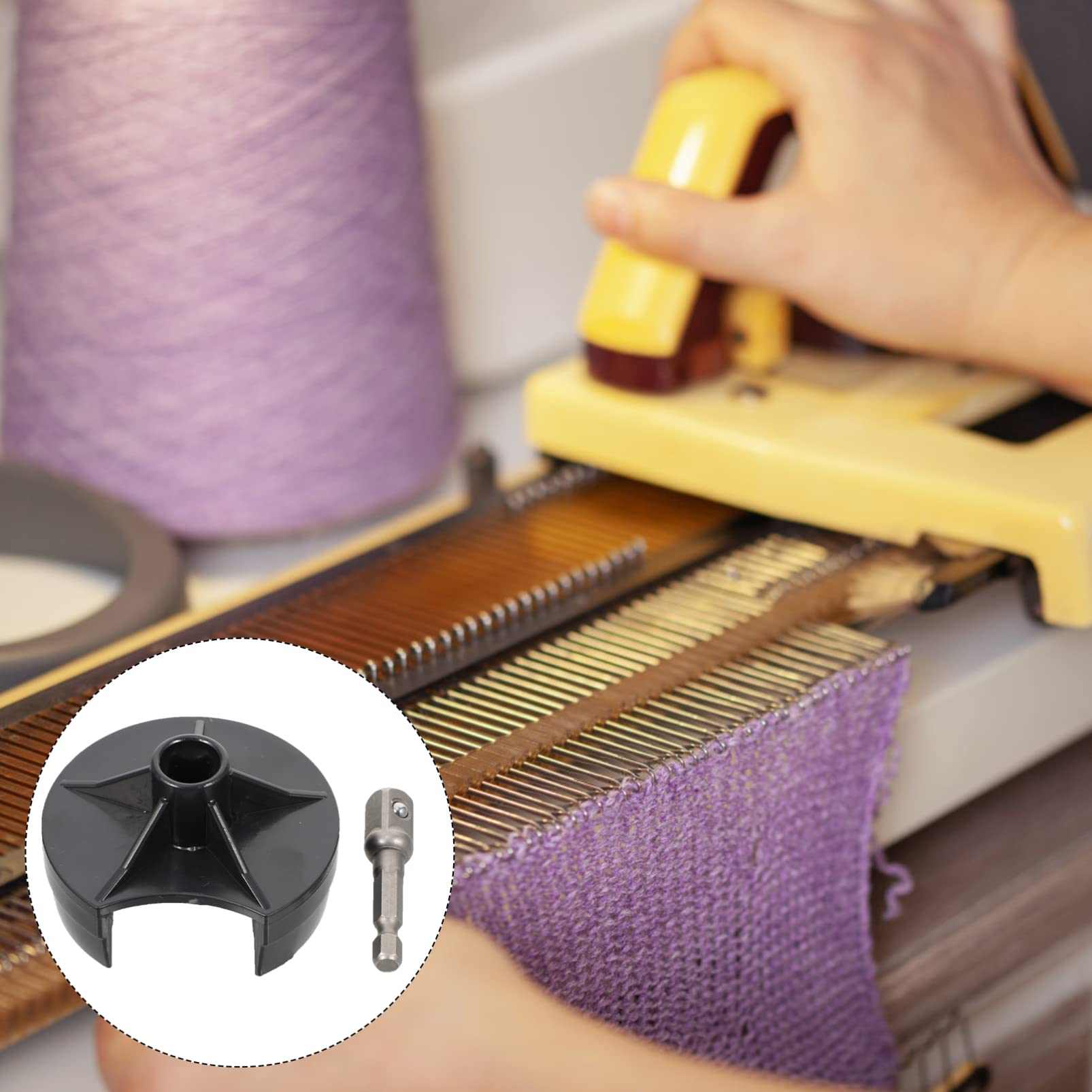 VICASKY Electric Knitting Machine Handle - Power Adapter & Crank Handle for Quick Knitting - ABS Household Knitting Tools Accessories - Perfect for DIY Knitting Projects, Home Crafting, and Machine Knitting Enthusiasts