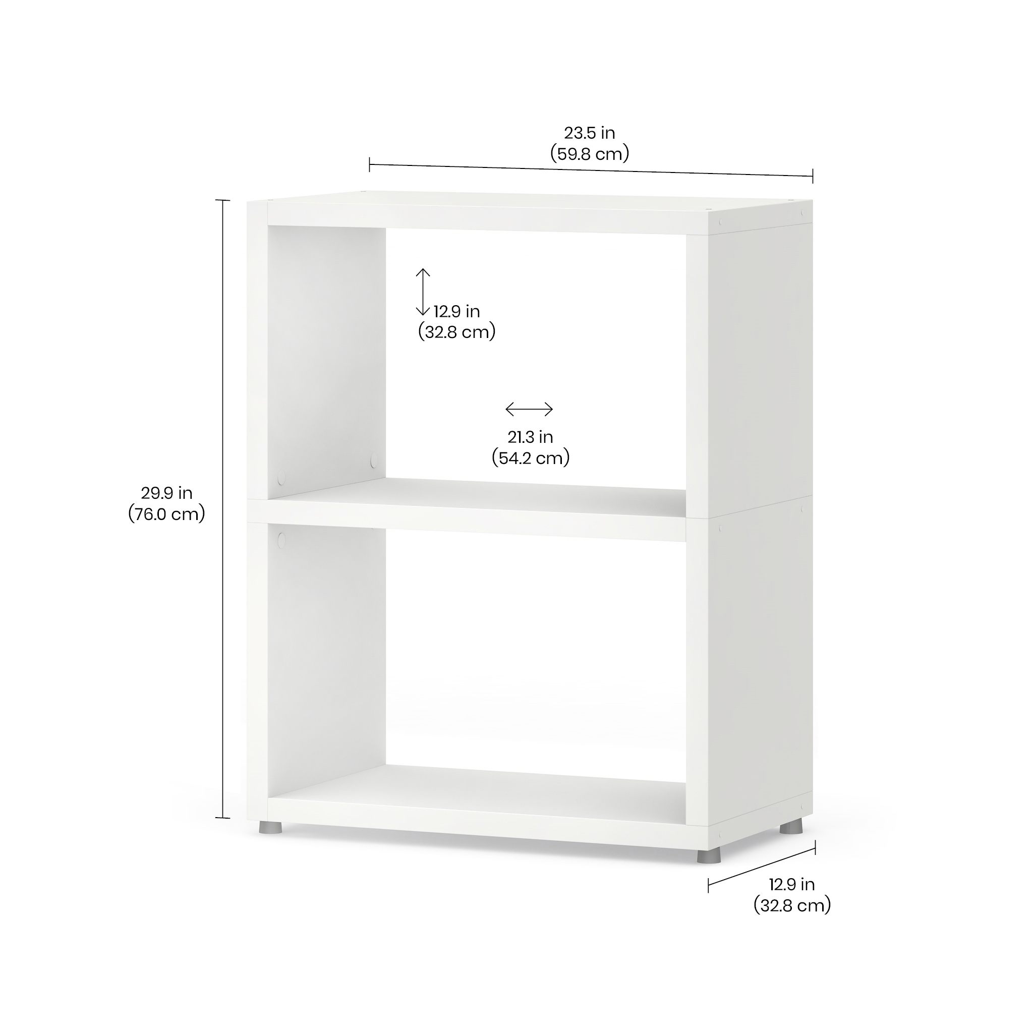 BOON Cube Storage Shelf - 1x2 Rectangular Organizer for Home & Office | Perfect for Books, Toys, and Decorative Items