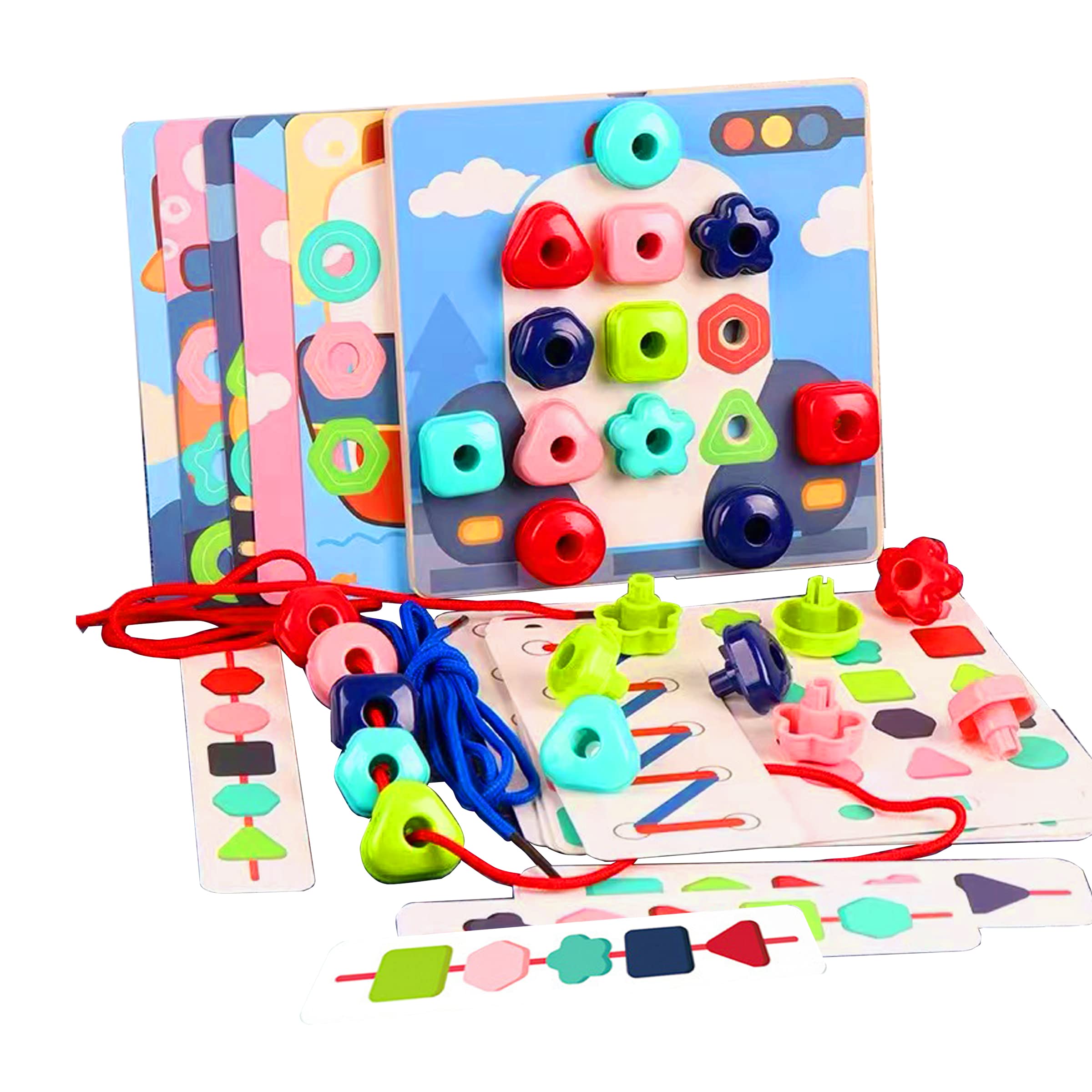 3-in-1 Montessori Educational Toys for Toddlers - Color Matching Pegboard, Button Art Game & Stacking Sensory Toys | Fine Motor Skills Development, Counting Practice | Perfect for Preschool Learning, Daycare Activities & Homeschooling Supplies