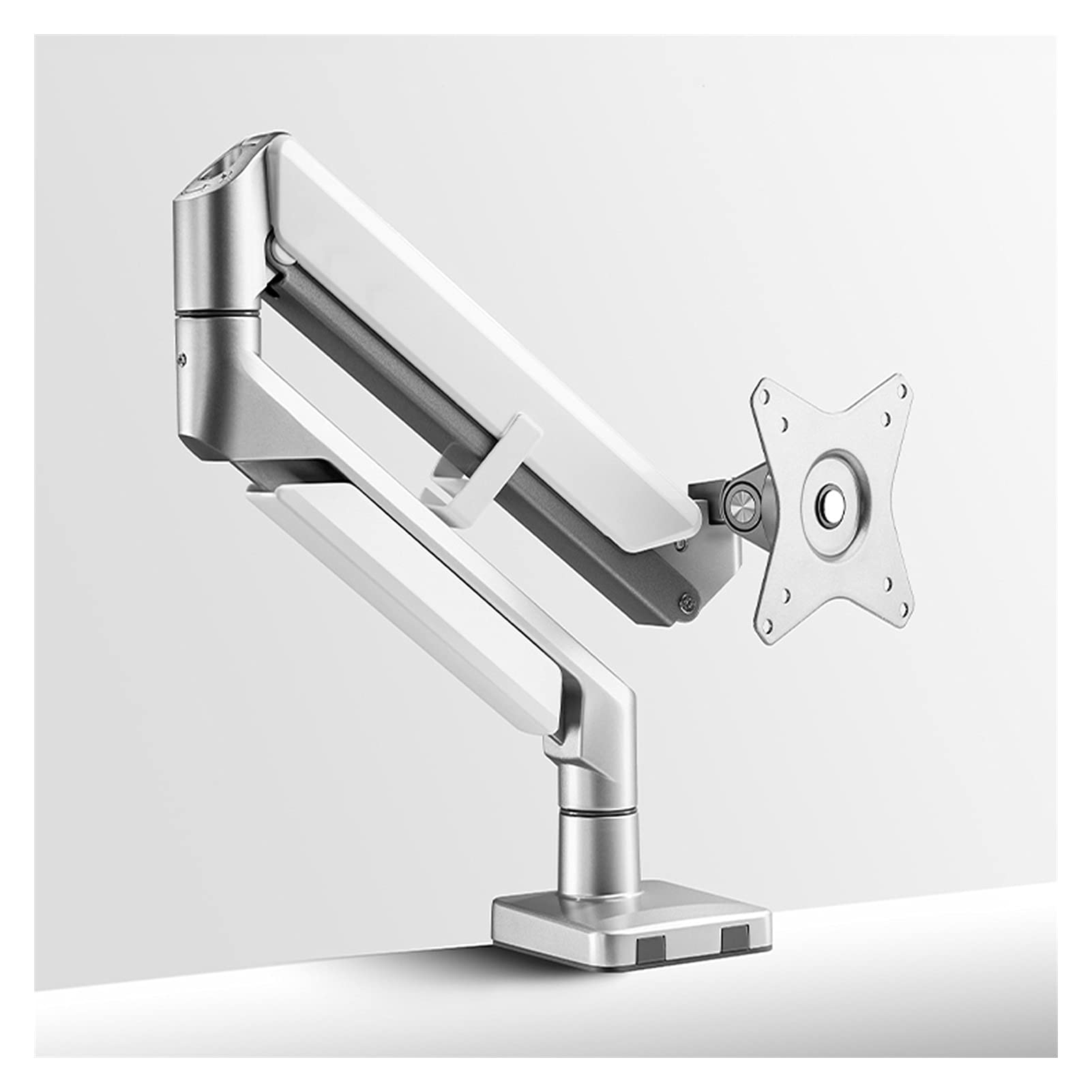 Adjustable Single Monitor Arm Stand with USB Port - Ergonomic Desk Mount for 17-32 Inch Screens, C-Clamp & Grommet Base, Swivel & Tilt - Perfect for Home Office, Gaming & Workspace Setup