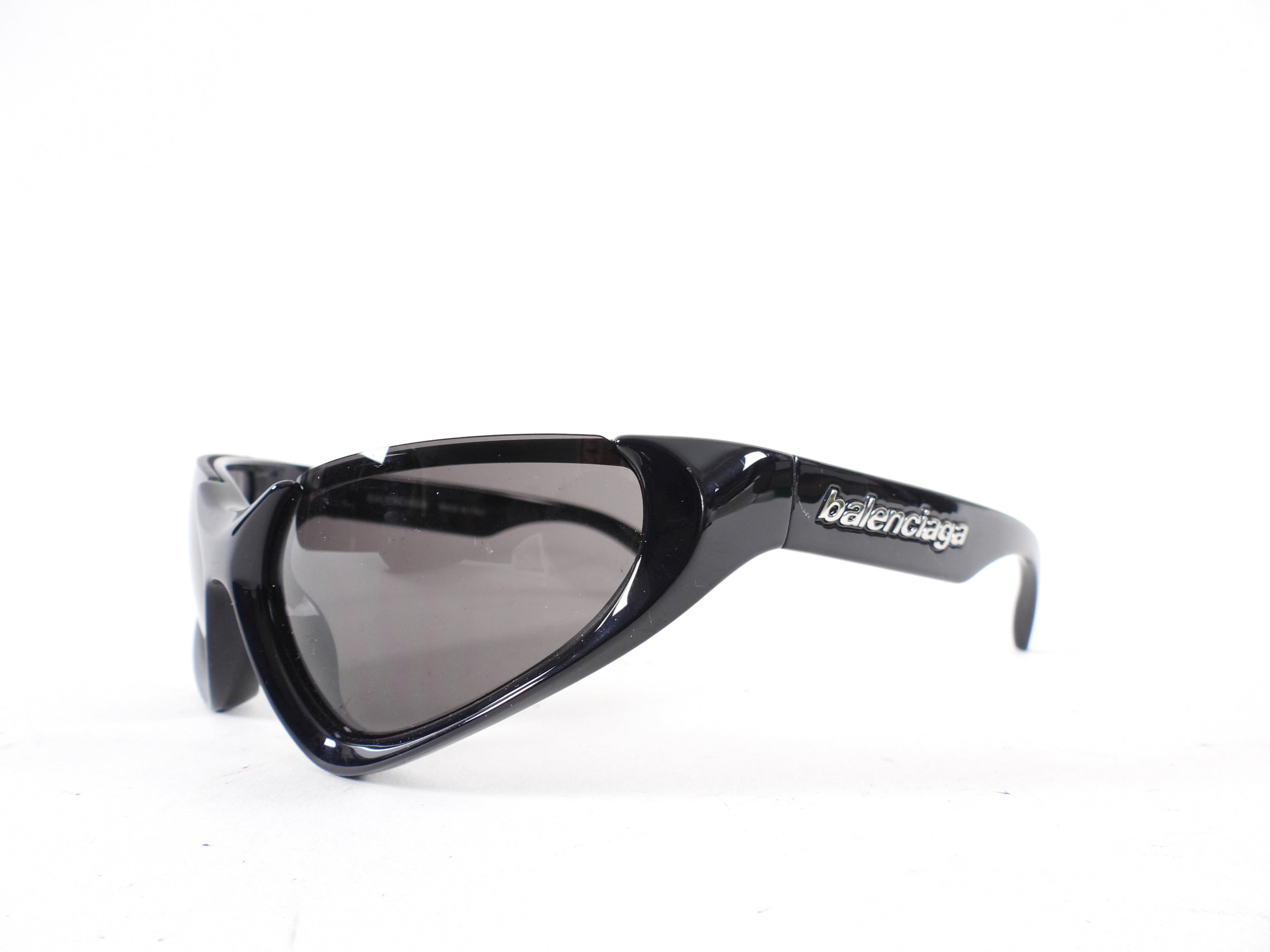 Balenciaga Black Acetate Cut Cat Eye BB0202S Sunglasses for Women - Fashion Designer Shades for Summer, Beach & Outdoor Activities