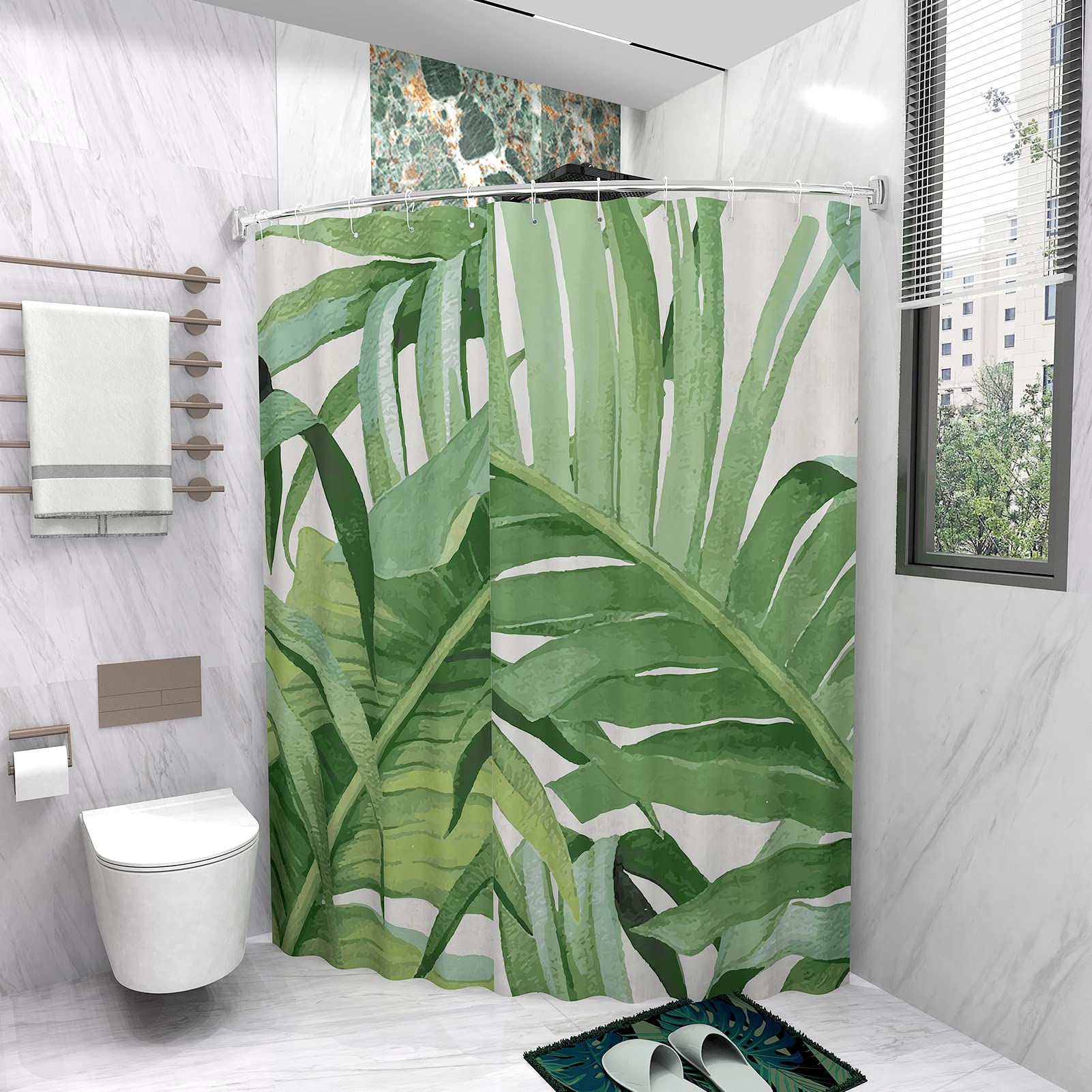 43-72 Inch Adjustable Curved Shower Curtain Rod - Rustproof Aluminum Bathroom Shower Rod for Bathtub & Stall - Chrome Finish Round Shower Bar | Perfect for Small Bathrooms & Space-Saving Solutions