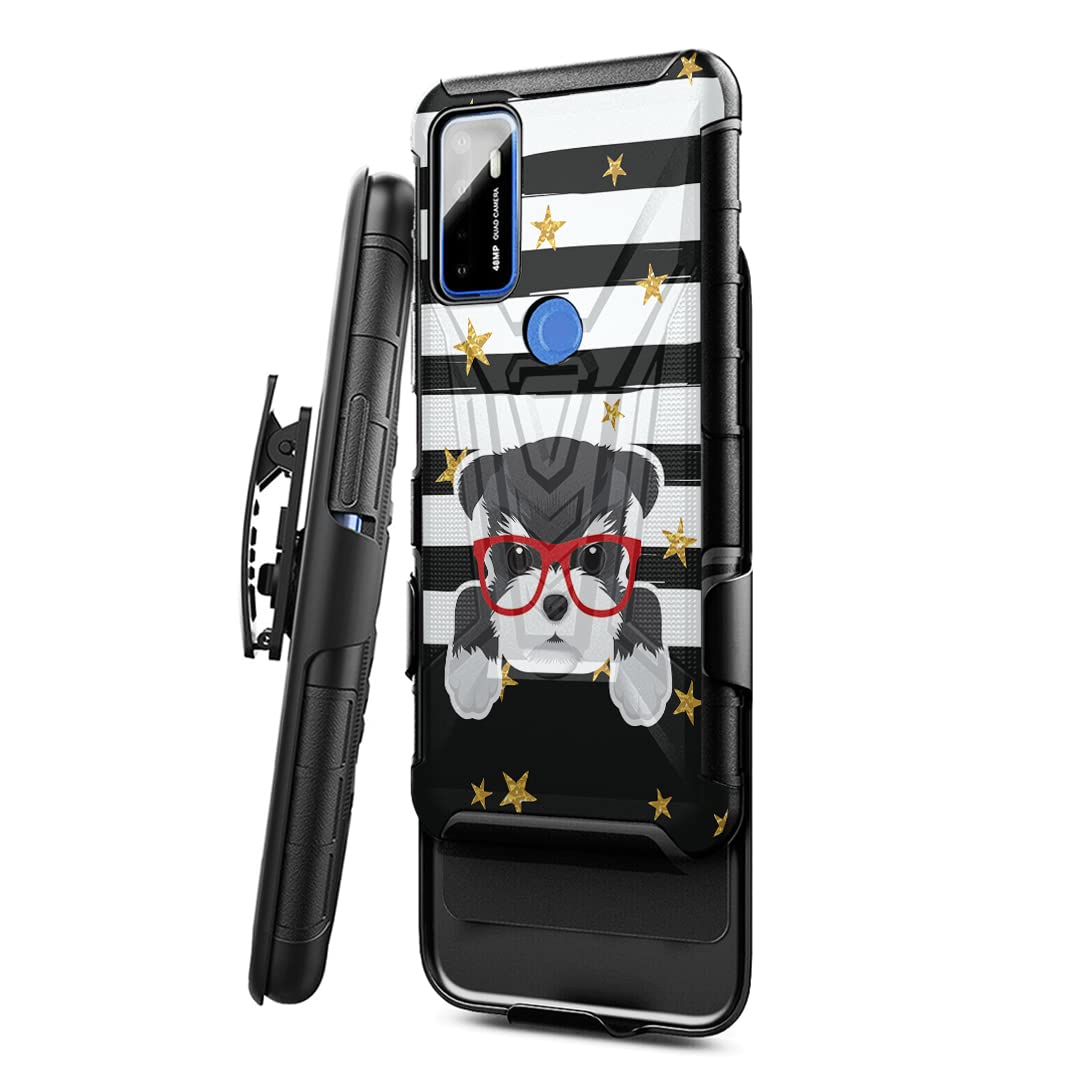 **Military Shockproof Phone Case for Cricket Dream 5G & AT&T Radiant Max 5G - Heavy Duty Kickstand Belt Clip Holster Cover (Black) - Perfect for Outdoor, Work & Travel Protection**