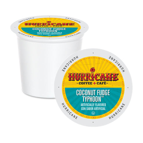 Hurricane Coconut Fudge Typhoon Single Serve Coffee Pods - 24 Count Pack - Perfect for Keurig Machines, Office Break Rooms & Home Coffee Stations