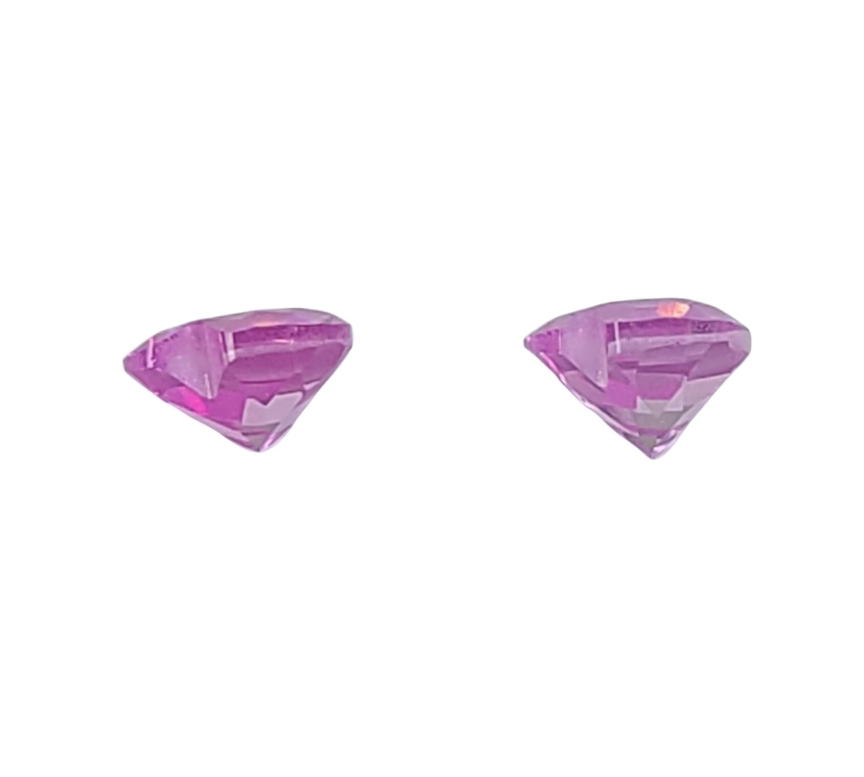 Natural Pink Sapphire Loose Stones - 1.45ctw Matched Pair, 5mm Heart Shape, VVS Clarity, September Birthstone for Jewelry Making & Engagement Rings
