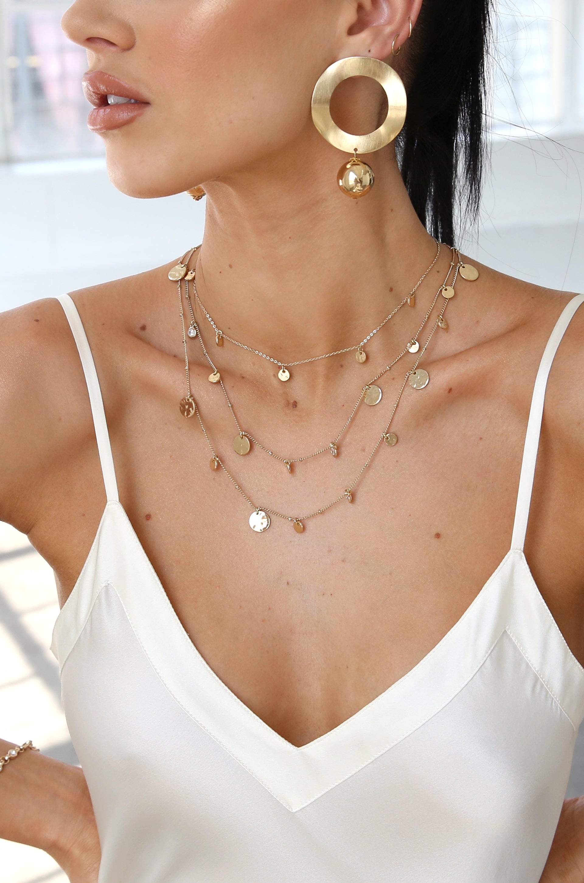 Layered Crystal Necklace Set for Women - Elegant Multi-Layer Pendant Necklace Jewelry Gift for Her | Perfect for Parties, Weddings & Everyday Wear