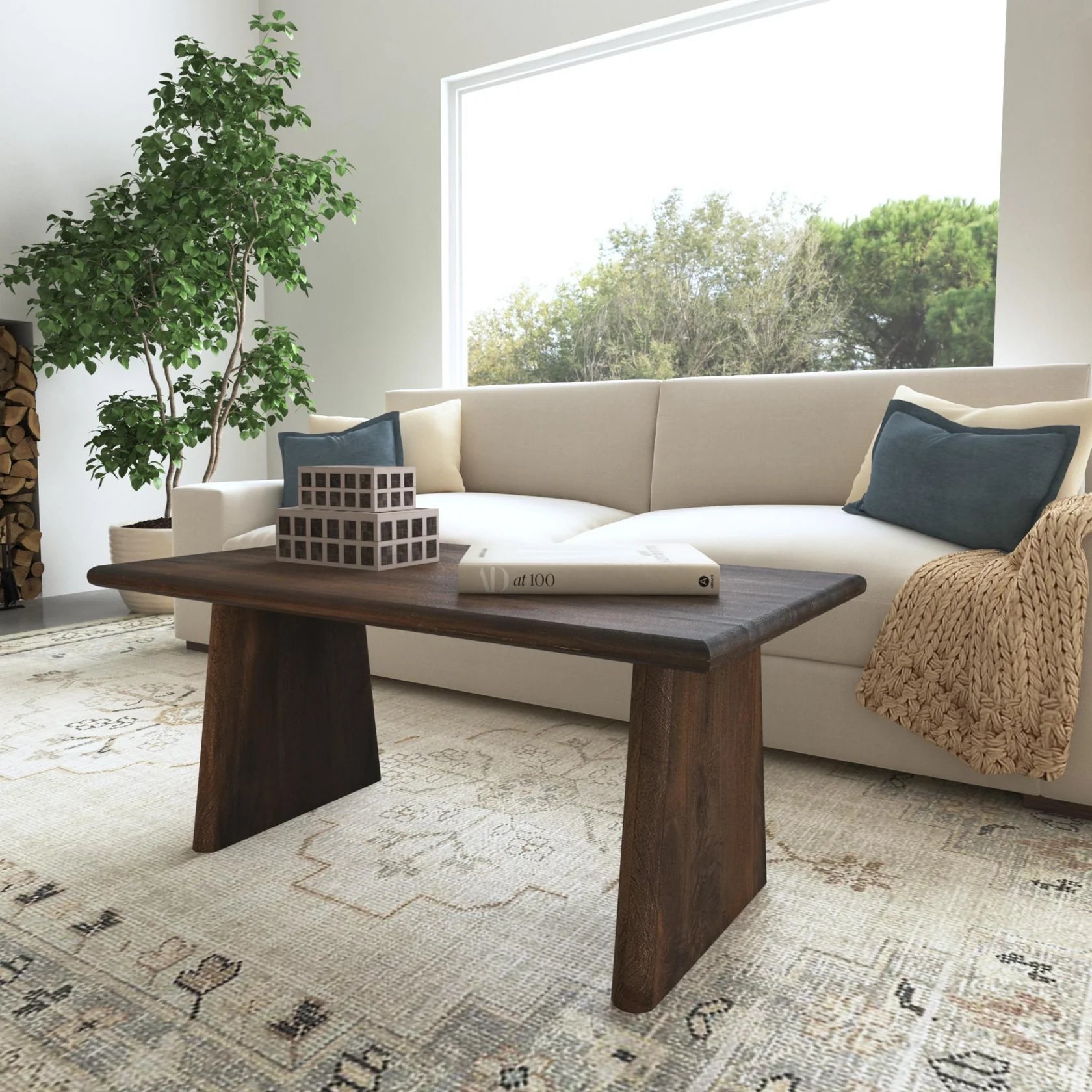 Gioia Solid Wood Coffee Table - Modern Rustic Living Room Furniture for Home Decor | Perfect for Small Spaces, Apartments & Cozy Gatherings