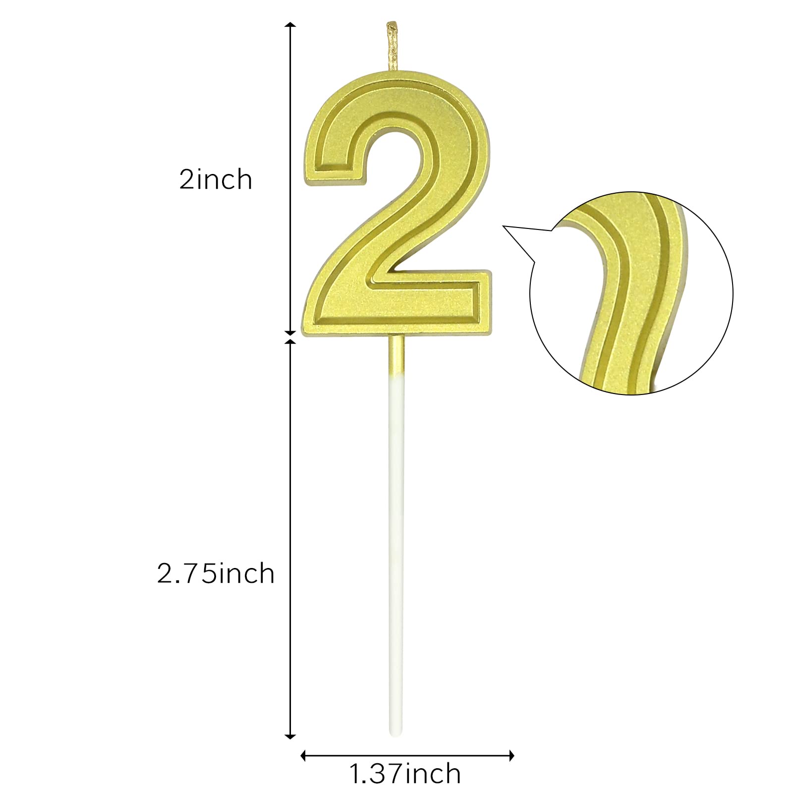 10-Piece Gold Glitter Number Birthday Candles Set (0-9) - Champagne Gold Cake Toppers for Birthday Parties, Weddings & Special Celebrations - Perfect for Cakes, Cupcakes & Dessert Decorations