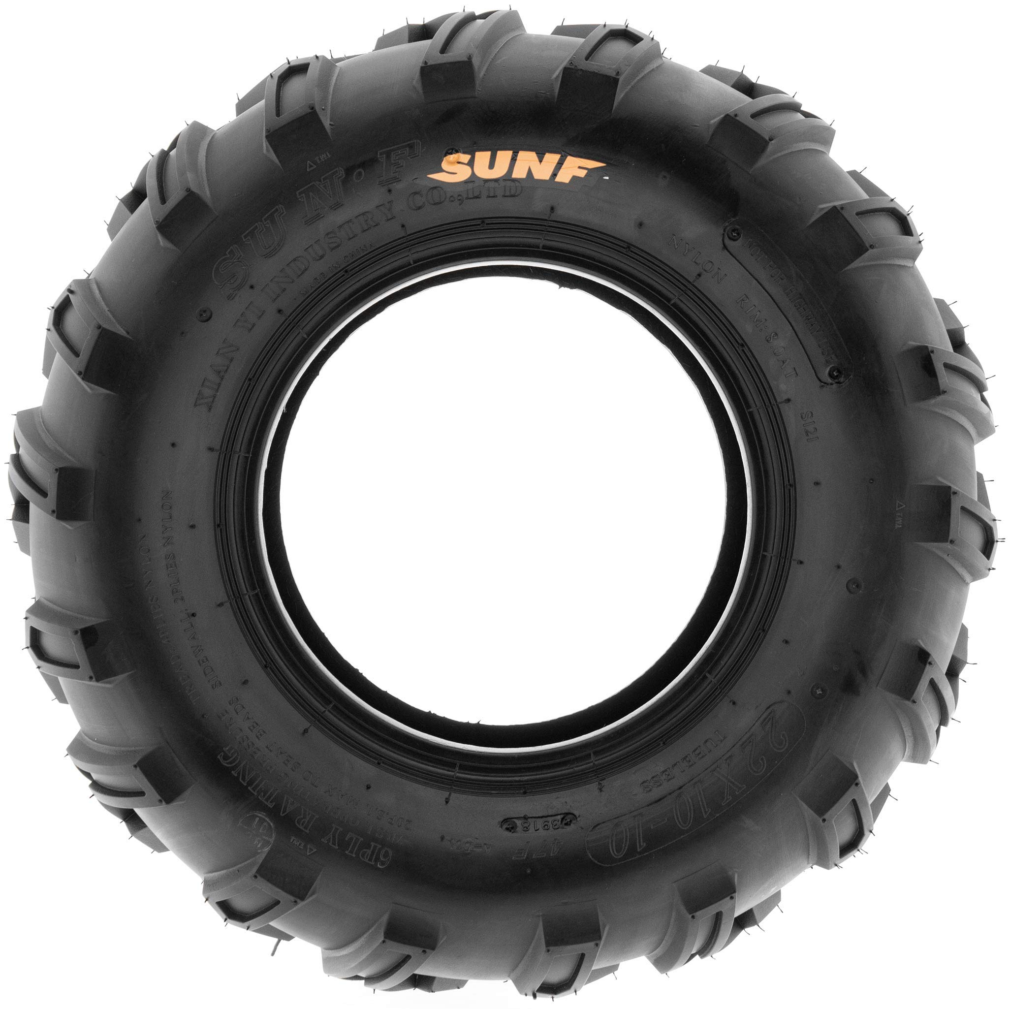 SunF 22x10-10 6 Ply Heavy Duty ATV Tires - Pair of 2 Off-Road Tires for Mud, Sand & Trail Riding - Perfect for ATV, UTV & Quad Vehicles