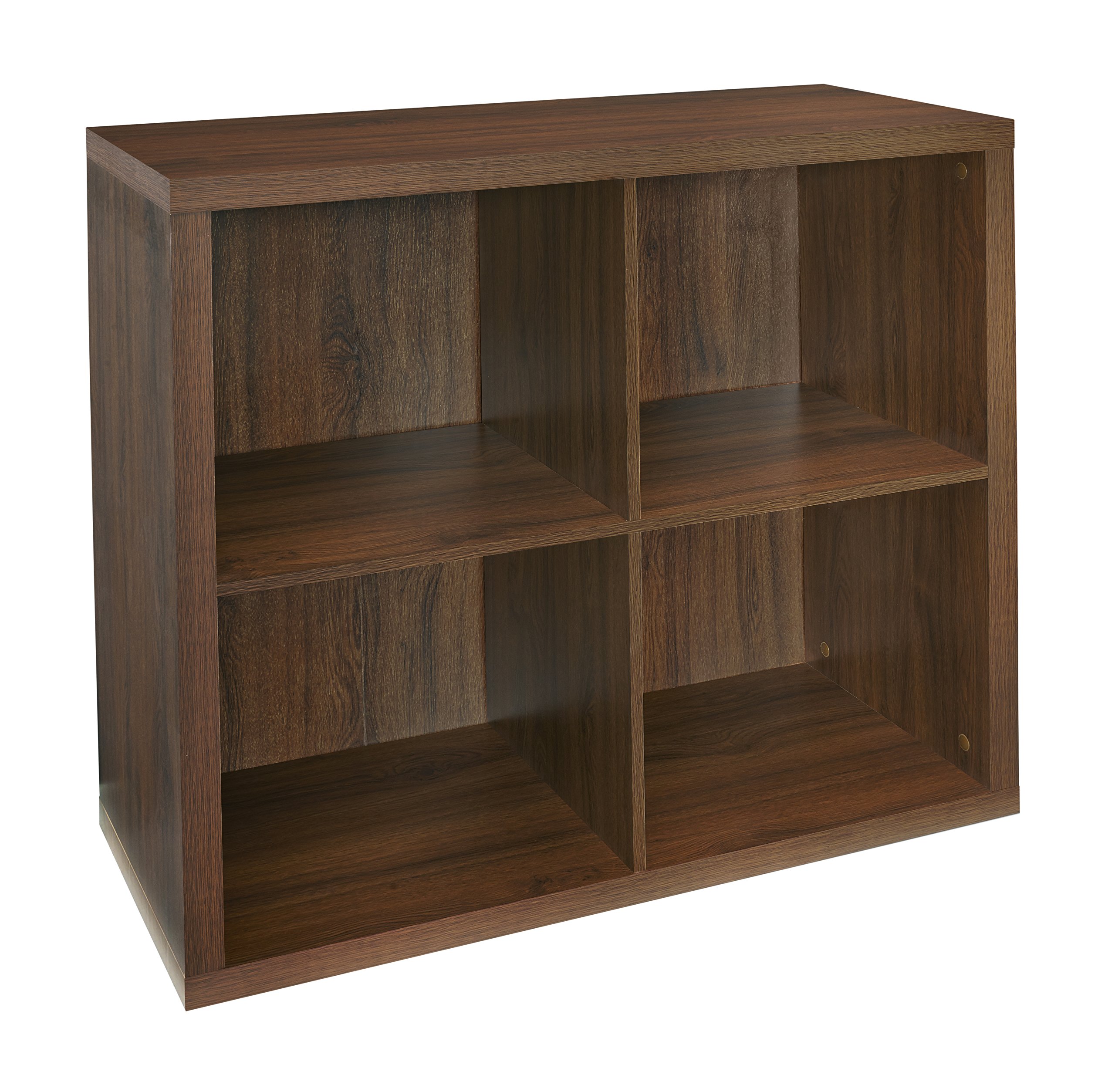 ClosetMaid 6108 4-Cube Storage Organizer - Dark Chestnut Wood Finish | Stackable Shelf Organizer for Bedroom, Closet, Office & Living Room | Decorative Storage Solution for Books, Toys & Home Essentials
