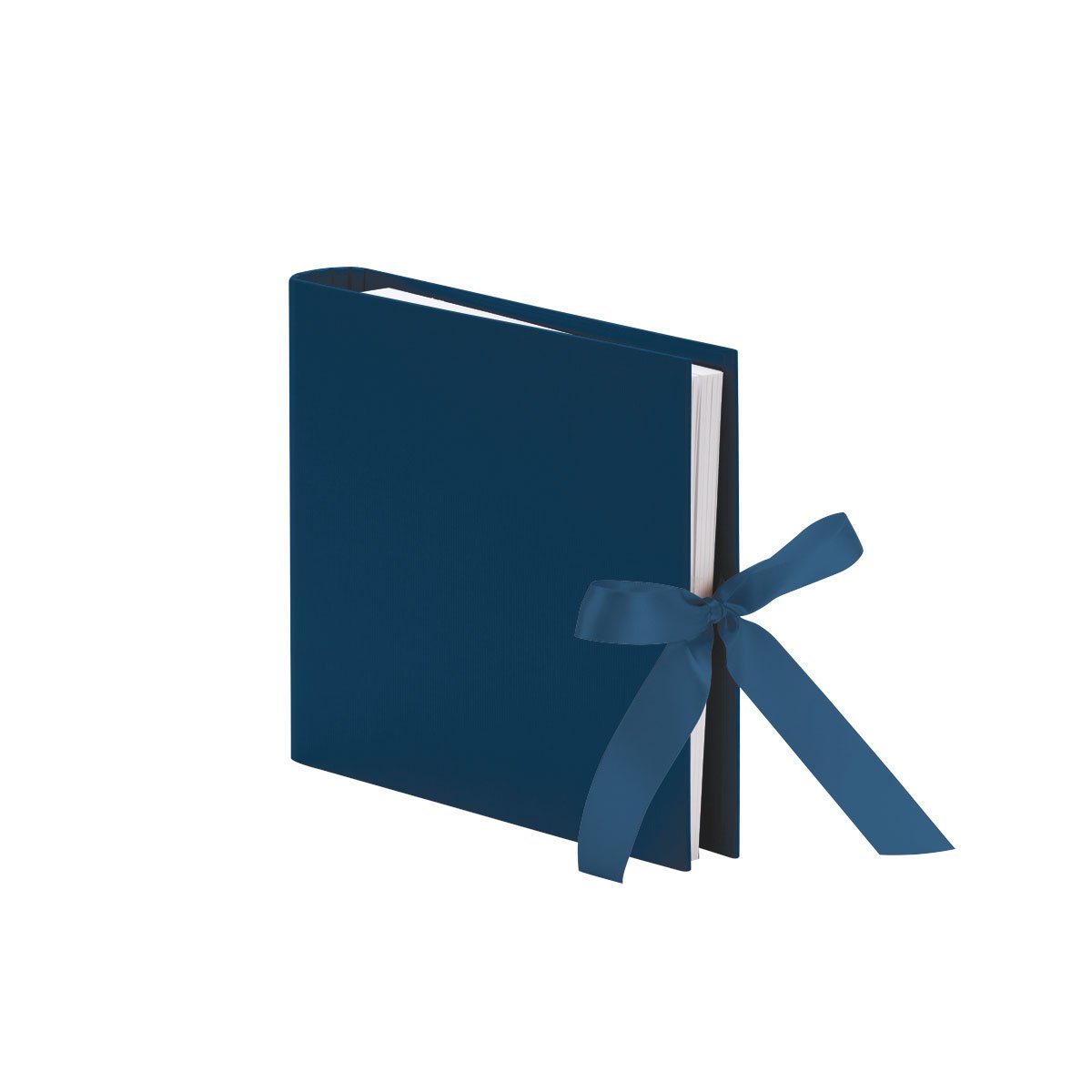 Premium Navy Blue 2-Ring Binder Photo Album & Guest Book - 230 x 210 mm with Elegant Bow - Perfect for Weddings, Baby Showers & Memory Keepsakes