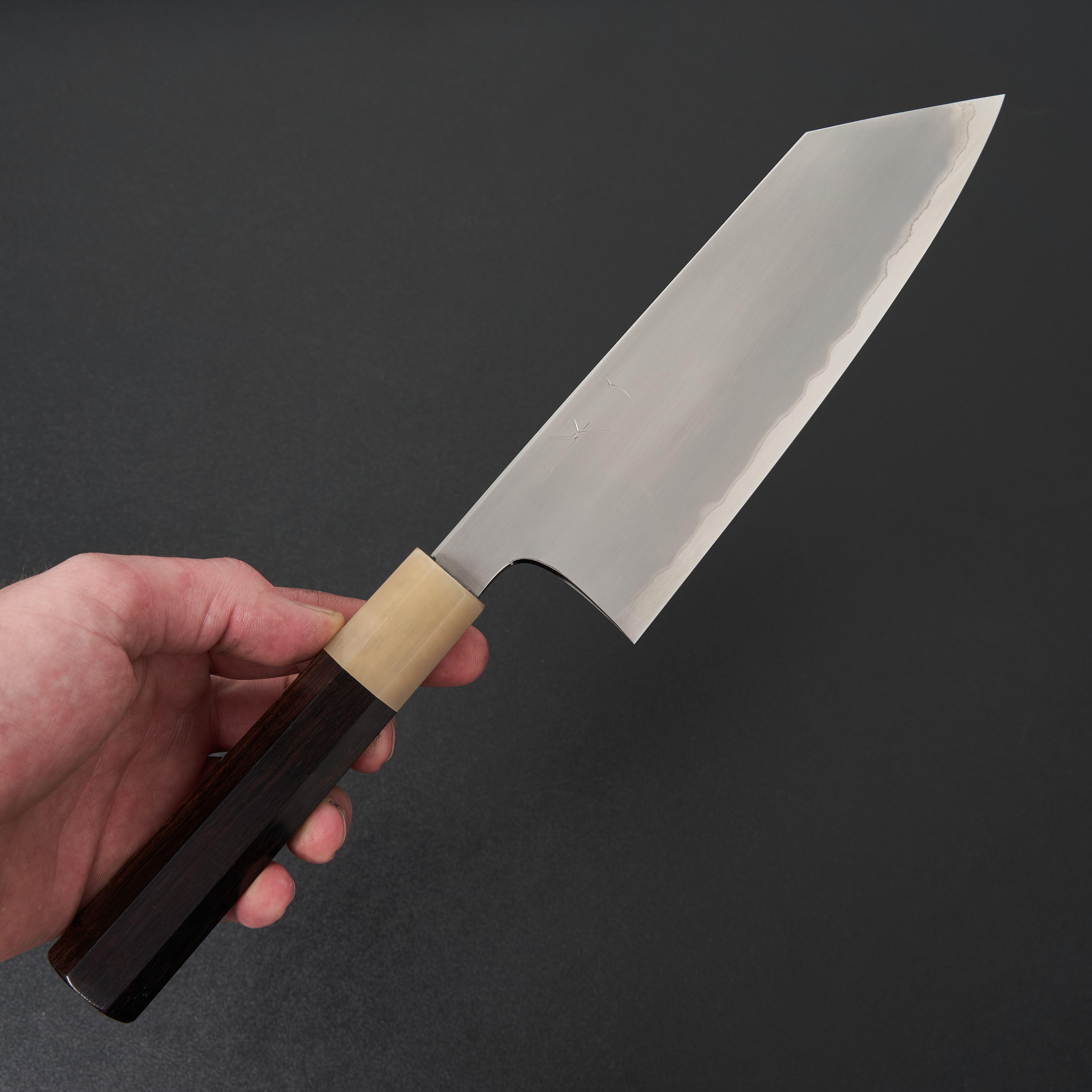 Hitohira Togashi White #1 Stainless Clad Kasumi Bunka 180mm Japanese Kitchen Knife with Ebony Handle - Perfect for Slicing, Dicing & Precision Cooking
