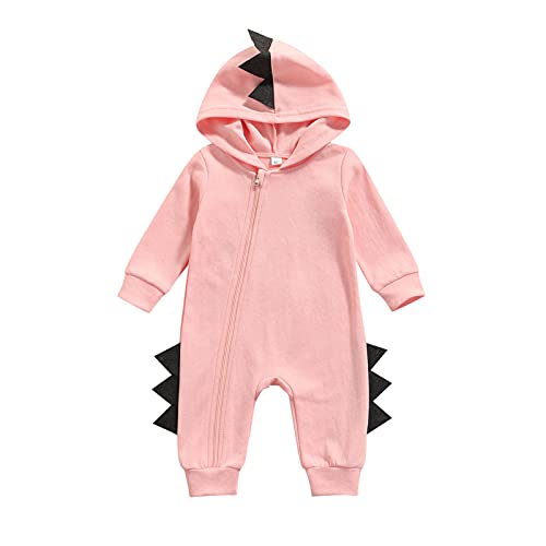 TFFR Unisex Baby Romper - Long Sleeve Hooded Zipper Jumpsuit for Newborn Boys & Girls | Soft Cotton Coverall for Playtime, Outings & Photo Shoots
