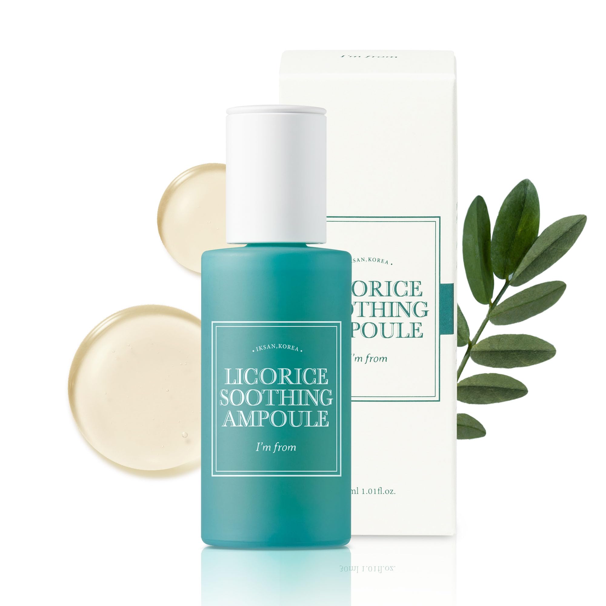 I'm from Licorice Soothing Ampoule - 73% Korean Licorice Extract with Exosome Technology, Non-Comedogenic, 1.01 Fl Oz - Calms Irritated Skin & Reduces Redness for Sensitive & Acne-Prone Skin