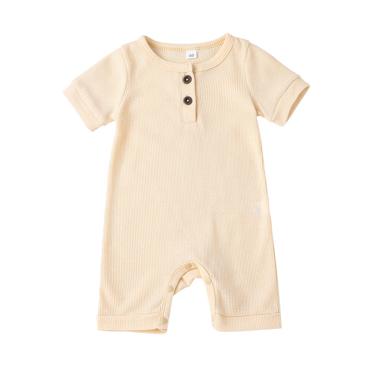 Ynibbim Winter Newborn Baby Romper - Unisex Hooded Jumpsuit with Waffle Cotton & Button Closure - Cozy Outfit for Boys & Girls - Perfect for Family Outings, Photo Shoots & Winter Adventures