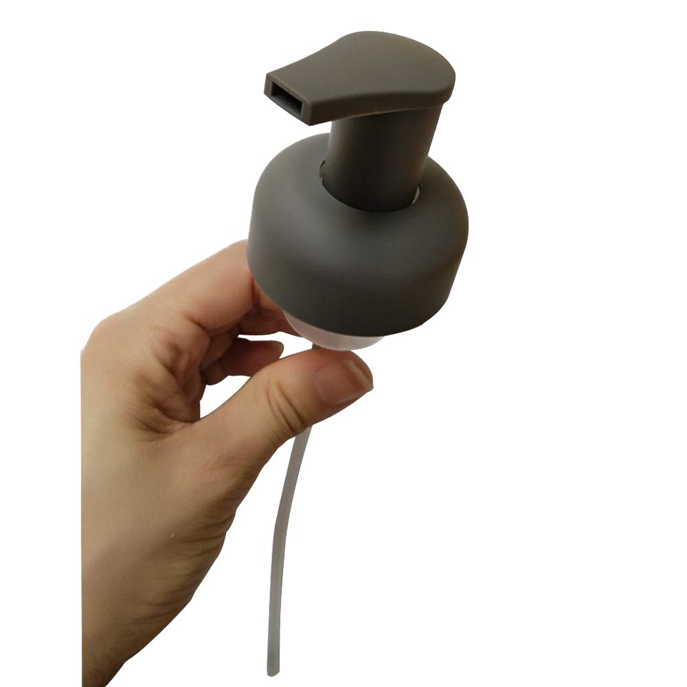 White 300ml Small Square Ceramic Foaming Soap Dispenser Pump Bottle for Kitchen, Bathroom Countertop & Vanity - Perfect for Hand Wash, Dish Soap & Lotion Dispensing