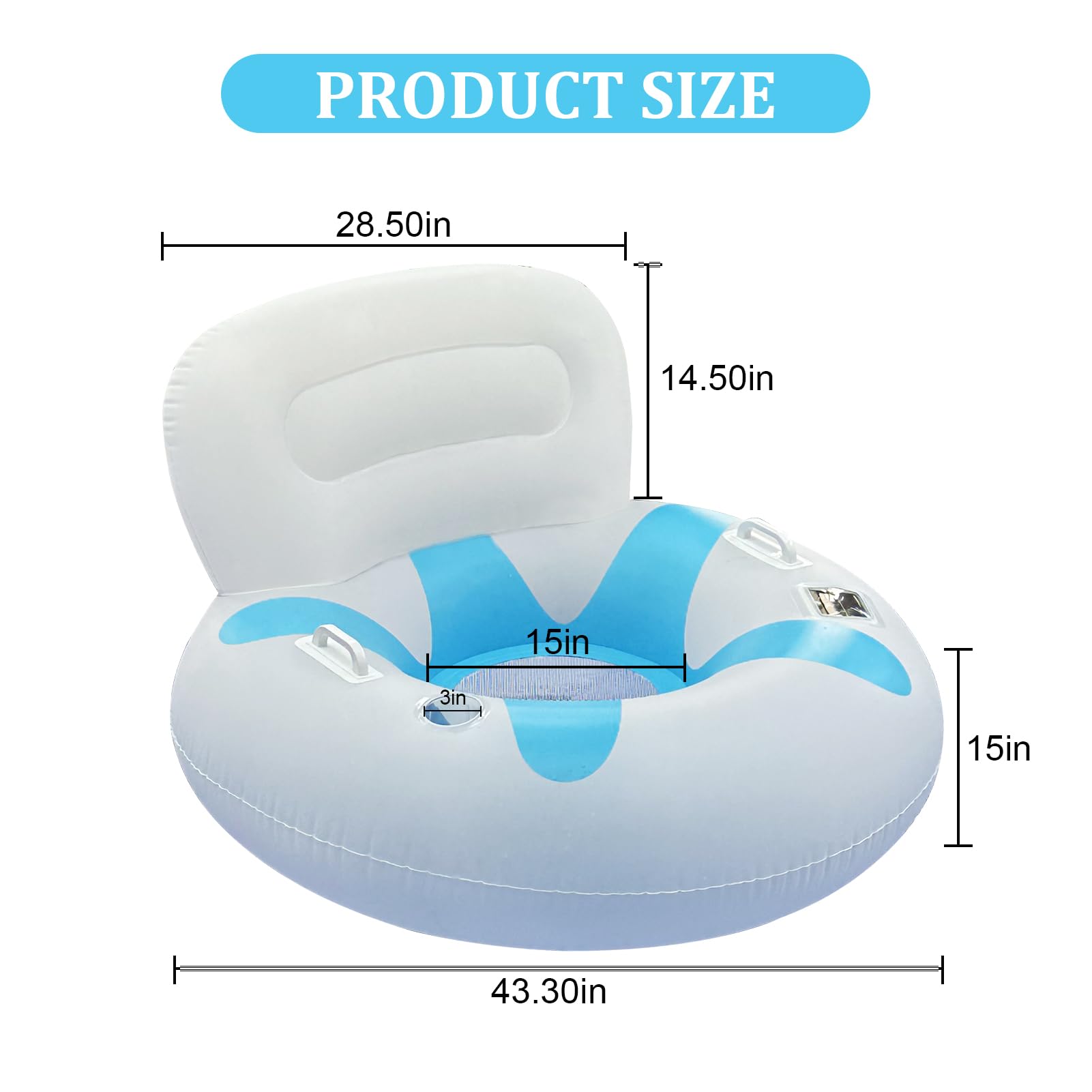 **Solar-Powered Inflatable Pool Float Chair with LED Lights - Heavy Duty Adult Pool Lounger with Large Backrest, Cup Holder & Handles | Perfect for Lake, Pool Parties & Summer Relaxation**