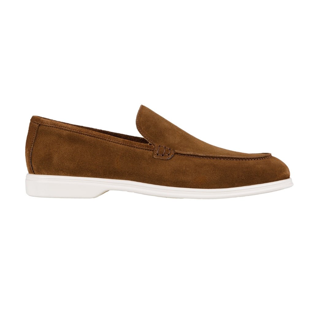 ARTIGIANO ROMA Brown Suede Loafers for Men - Comfortable Casual Slip-On Shoes for Office, Travel & Everyday Wear