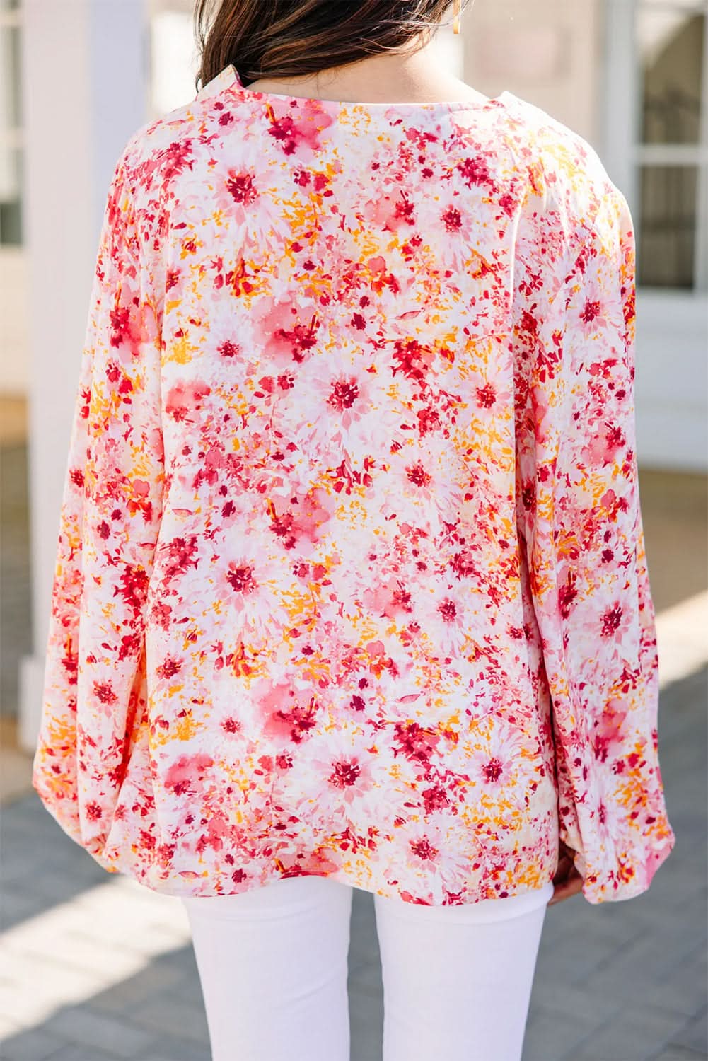 Elegant Pink Floral Blouse for Women - Stylish Spring Summer Tops - Perfect for Office, Date Night & Casual Outings