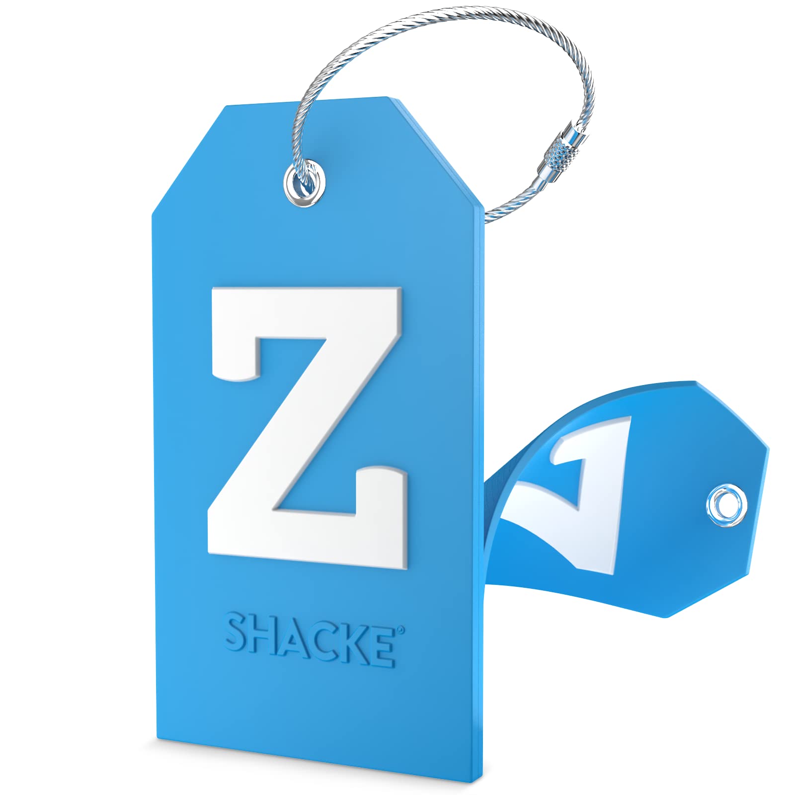 Initial Luggage Tag with Full Privacy Cover & Stainless Steel Loop - Aqua Teal - Personalized Travel Accessory for Suitcases, Backpacks & Carry-On Bags