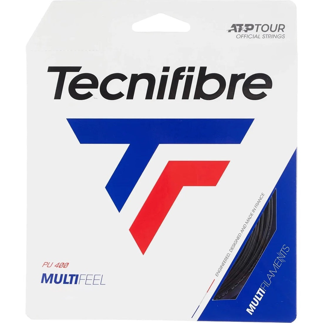 Tecnifibre Multifeel Black Tennis String - High Performance Synthetic Gut for Control & Comfort | Perfect for Competitive Matches & Recreational Play