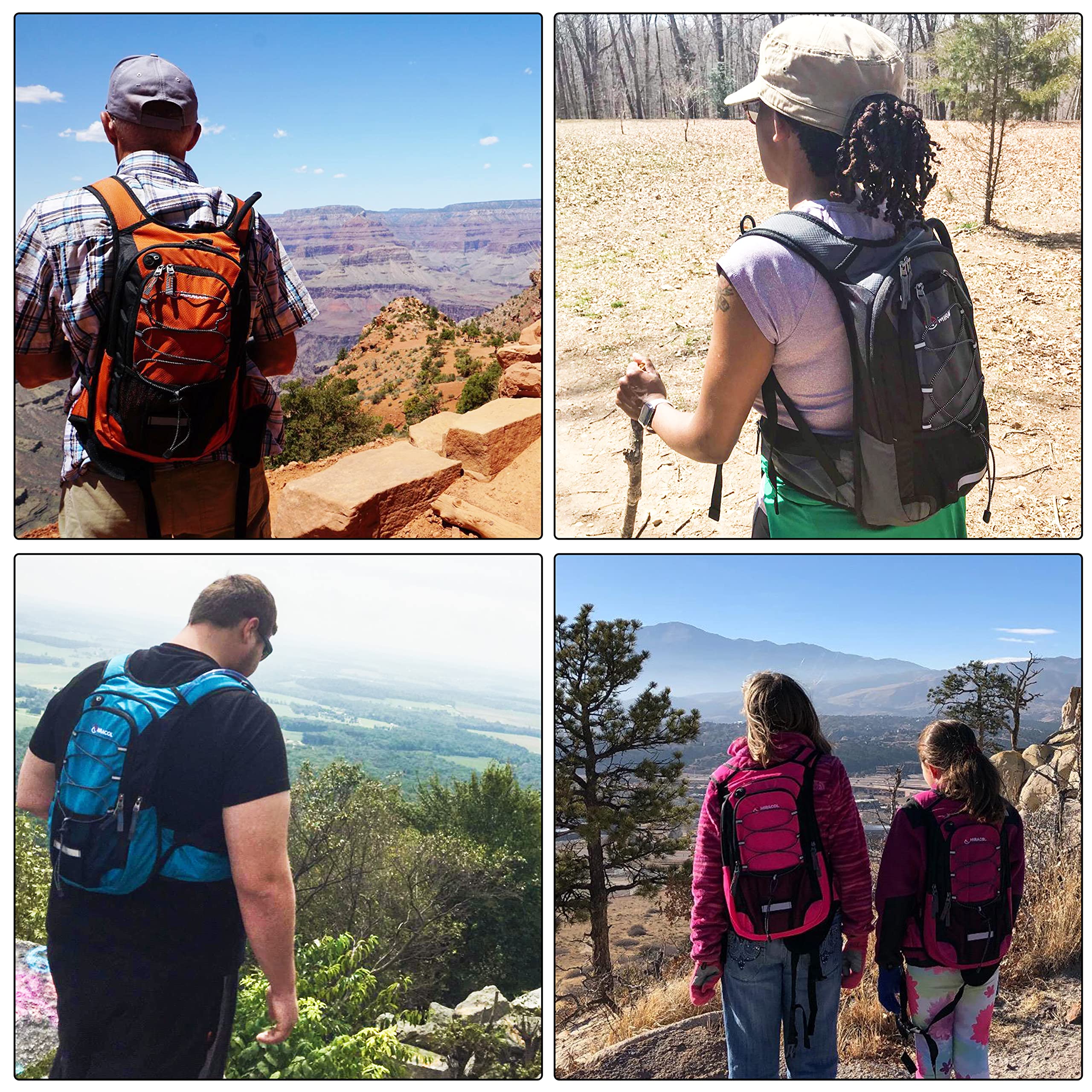 Miracol Insulated 2L Hydration Pack - Lightweight Hiking Water Backpack with Leakproof Bladder for Outdoor Adventures and Trail Running