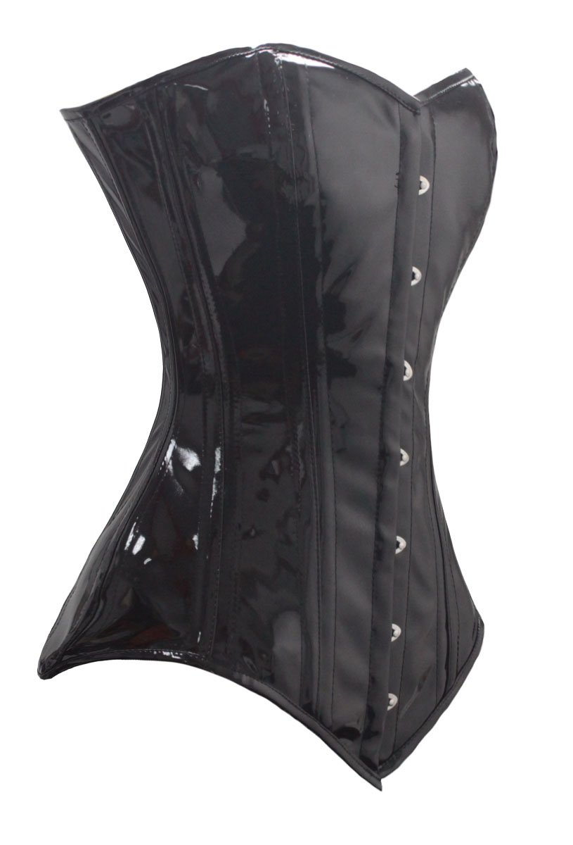 LuvSecret Lingerie Heavy Duty 26 Double Steel Boned Waist Training Corset - PVC Long Torso Overbust Shaper #8151 for Women | Waist Cincher, Body Shaping, Burlesque, Cosplay, Gothic Fashion, Special Occasions