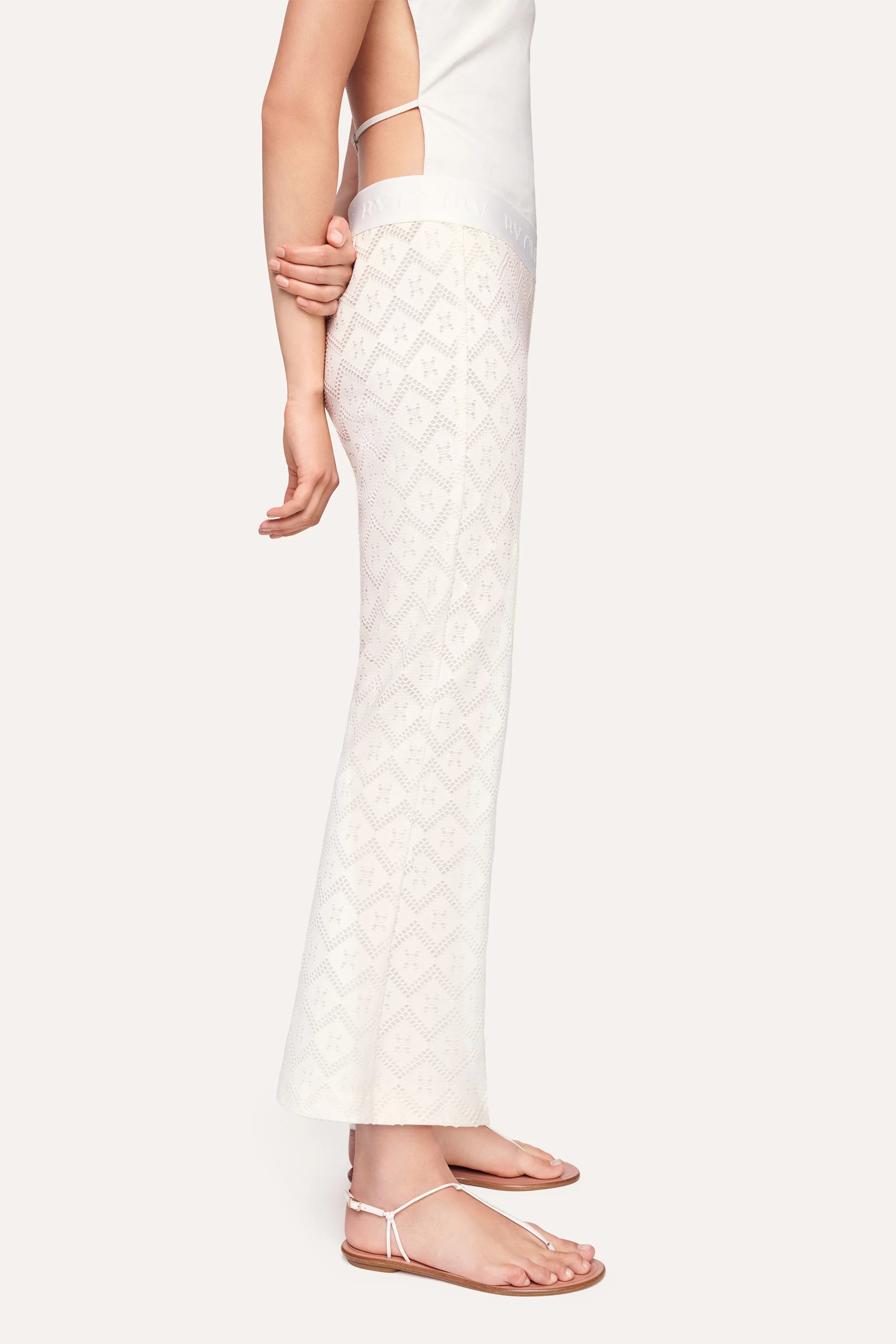 Faith Hose Flared Crop Top - Raw White | Women's Fashion Tops for Casual Wear & Summer Outfits