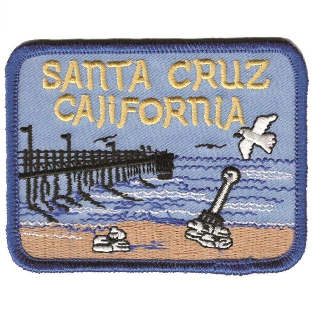 Santa Cruz Patch - Beach, Pier, Seagull & Clams California Iron On Embroidered Patch for Jackets, Hats & Backpacks | Perfect for Surfers & Beach Lovers