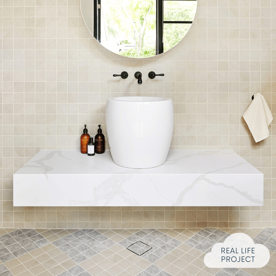 Premium Dunmore Grey Stone Look Square Tile - Natural Stone Effect Porcelain Tile for Kitchen Backsplash, Bathroom Floor, and Shower Walls