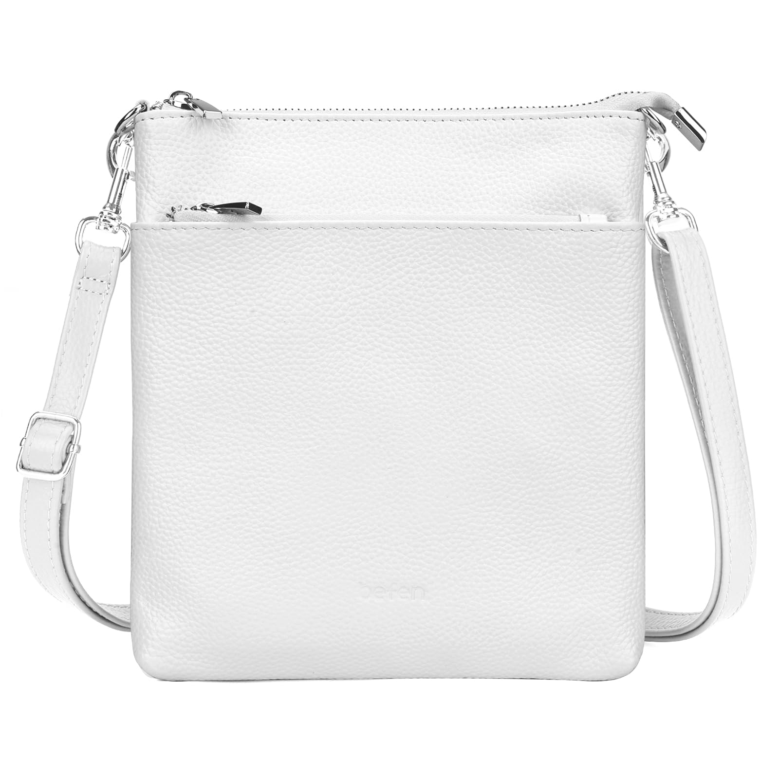 Befen Genuine Leather Crossbody Purse for Women - Lightweight Travel Bag with Adjustable Strap for Daily Use