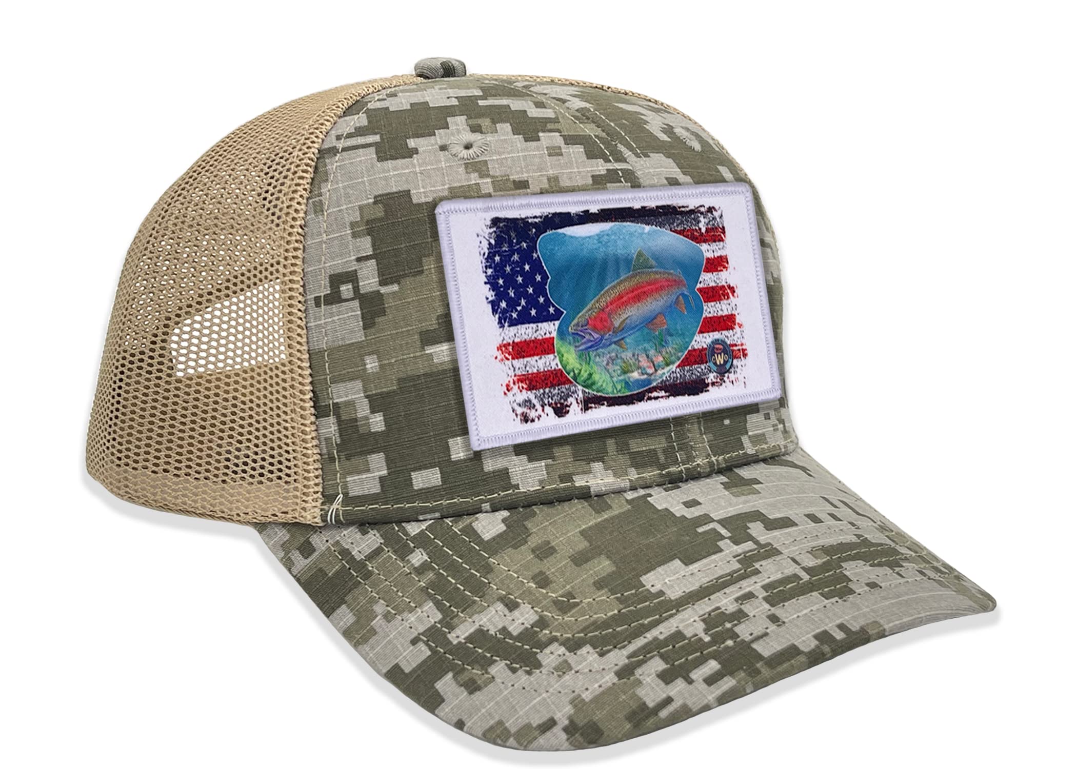 High Performance Fishing Trucker Hat for Men - Interchangeable Patches, UV Protection & Breathable Mesh - Perfect for Fishing, Boating, Hiking & Outdoor Adventures
