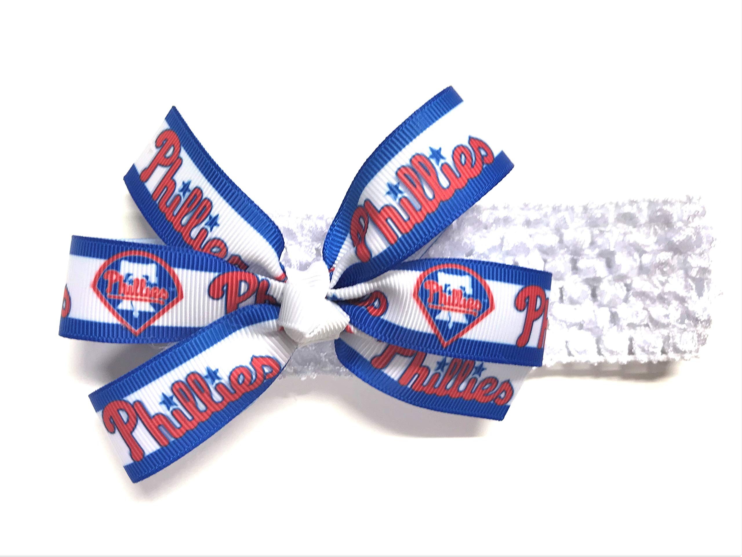 Adorable Baby Girls Phillies Headband with Baseball Hair Bow - Newborn Hair Accessories for Infants & Toddlers - Perfect for Baseball Games, Photo Shoots & Everyday Wear